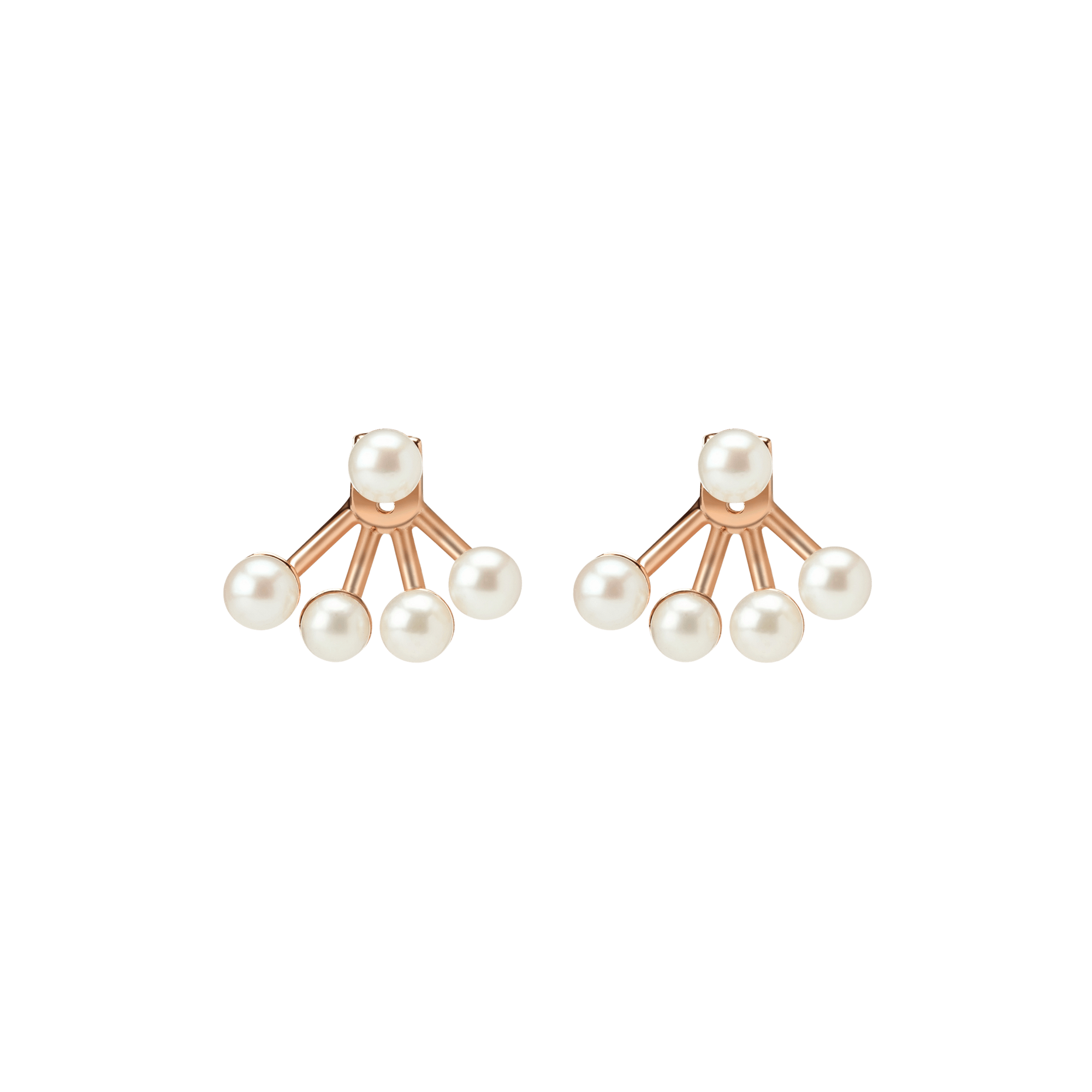 Quadripearl Ear Jacke Rose Gold Vermeil 14k Rose Gold 18k Rose Gold    Front First Pair | Single |