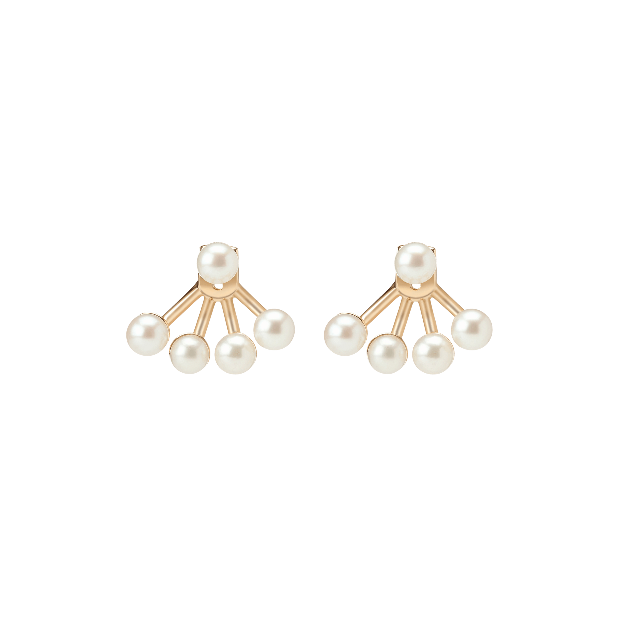 Quadripearl Ear Jacke Yellow Gold Vermeil 14k Yellow Gold 18k Yellow Gold    Front First Pair | Single |