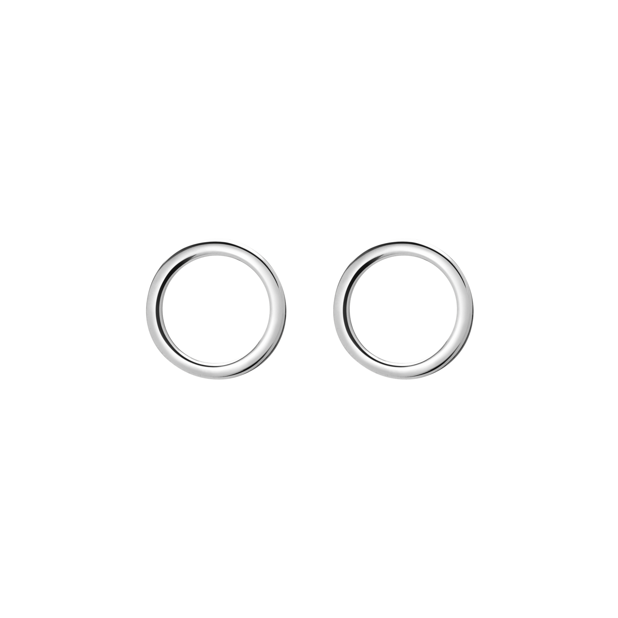 Solid Circle Earrings Sterling Silver White Gold Vermeil 14k White Gold 18k White Gold     Front First Pair | Single |