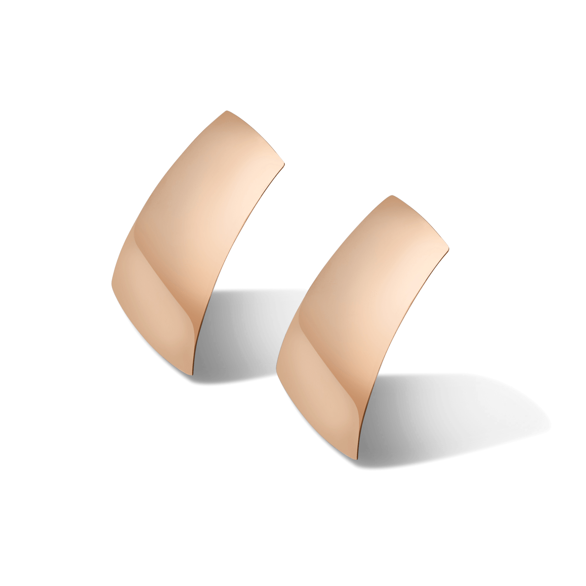 Arc Earrings Rose Gold Vermeil 14k Rose Gold 18k Rose Gold Half Side   Front First Pair | Single |