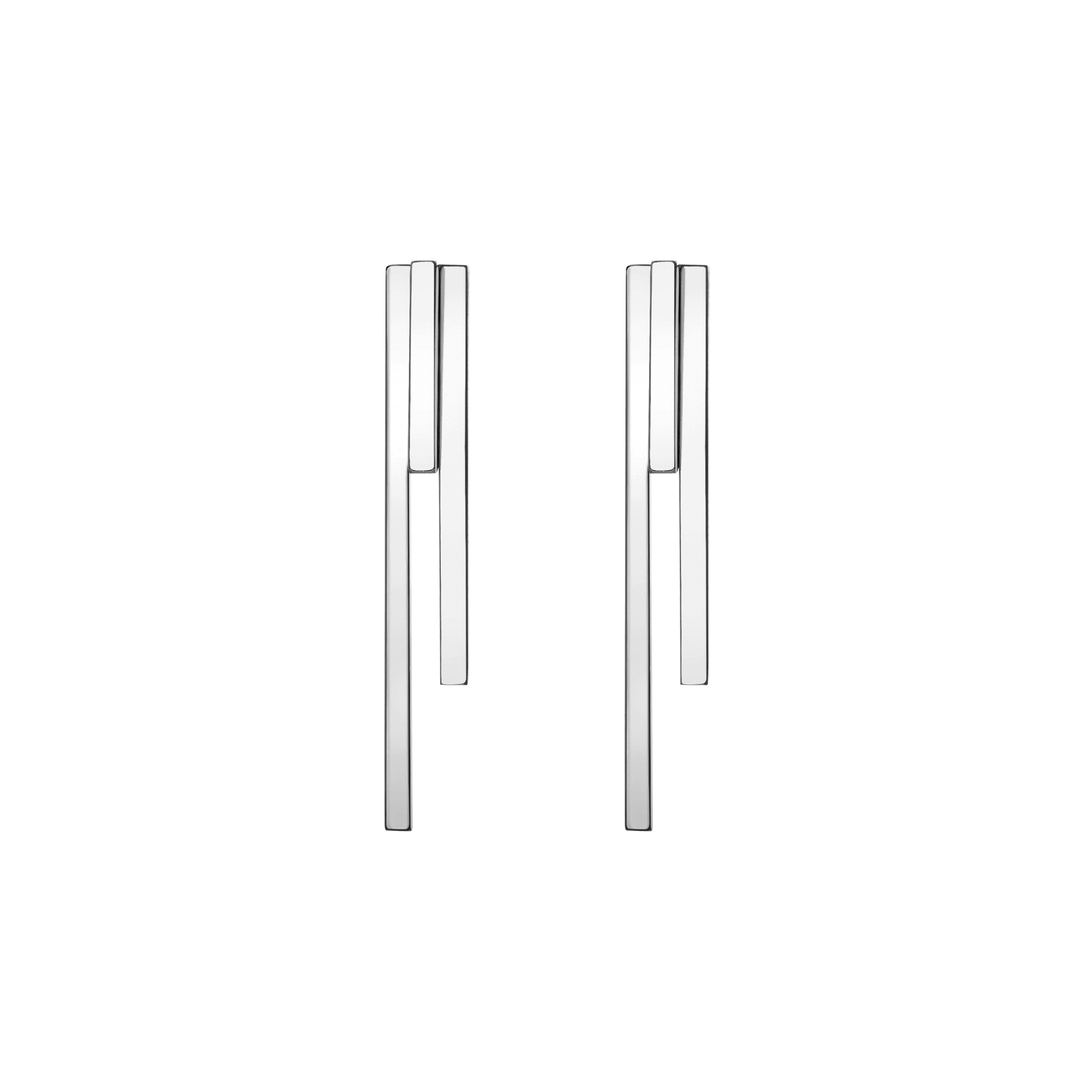 Tribar Ear Jacket Sterling Silver White Gold Vermeil 14k White Gold 18k White Gold    Front First Pair | Single |