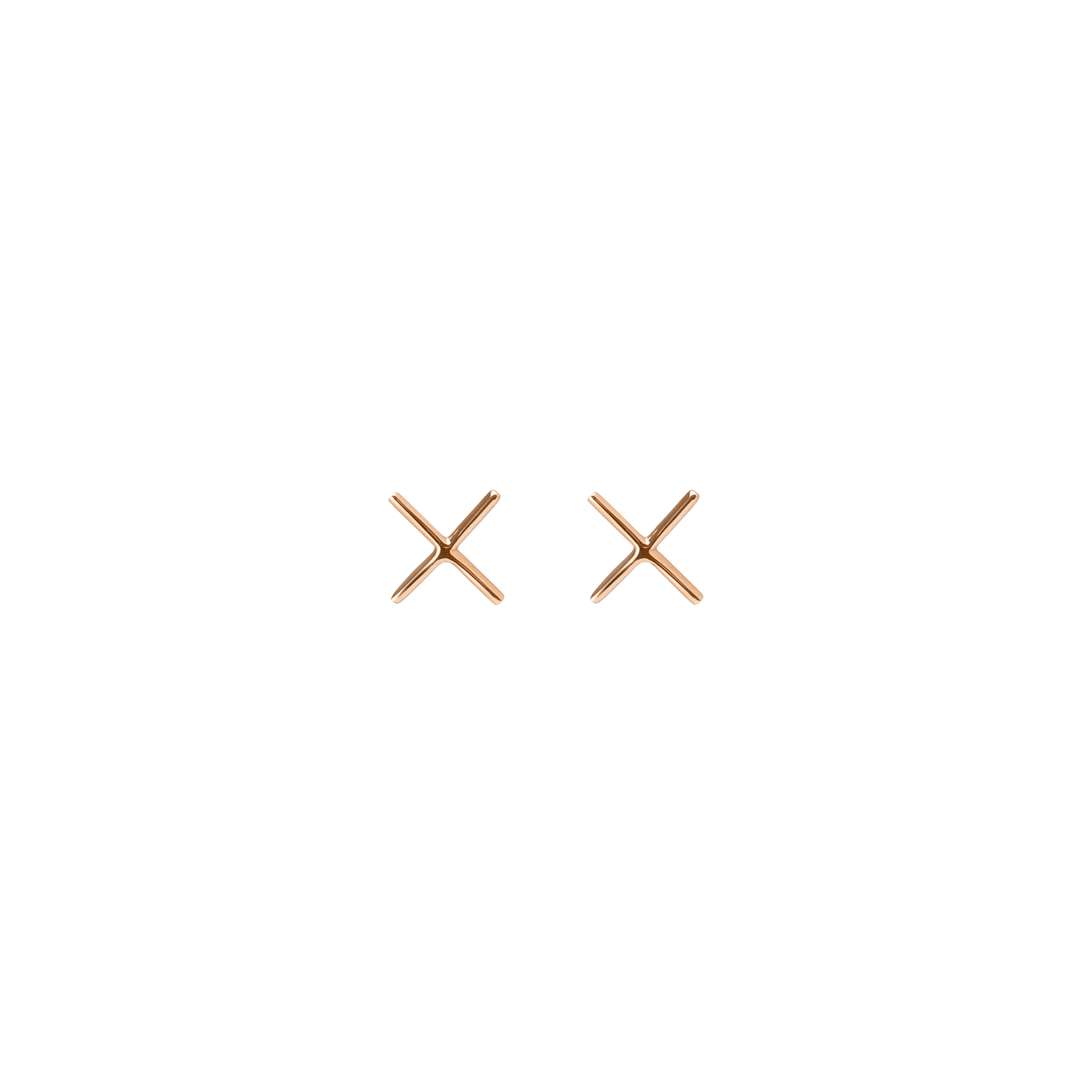 X Earring Rose Gold Vermeil 14k Rose Gold 18k Rose Gold    Front First Pair | Single |
