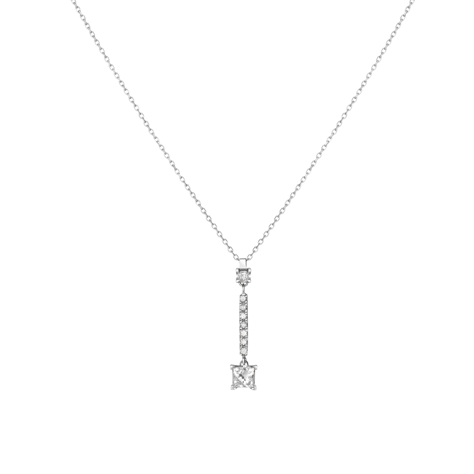 Zeitgeist Necklace Sterling Silver White Gold Vermeil 14k White Gold 18k White Gold     Front First