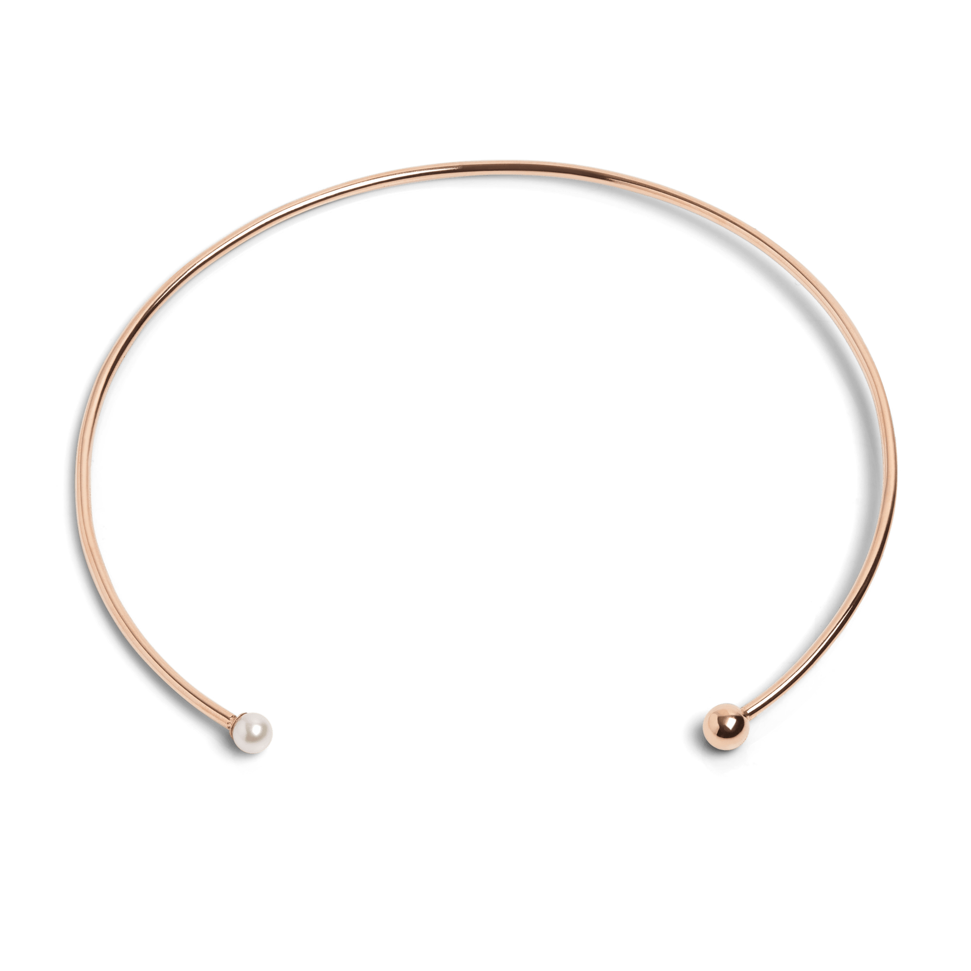 Asymmetric Pearl Collar Rose Gold Vermeil 14k Rose Gold 18k Rose Gold    Front First