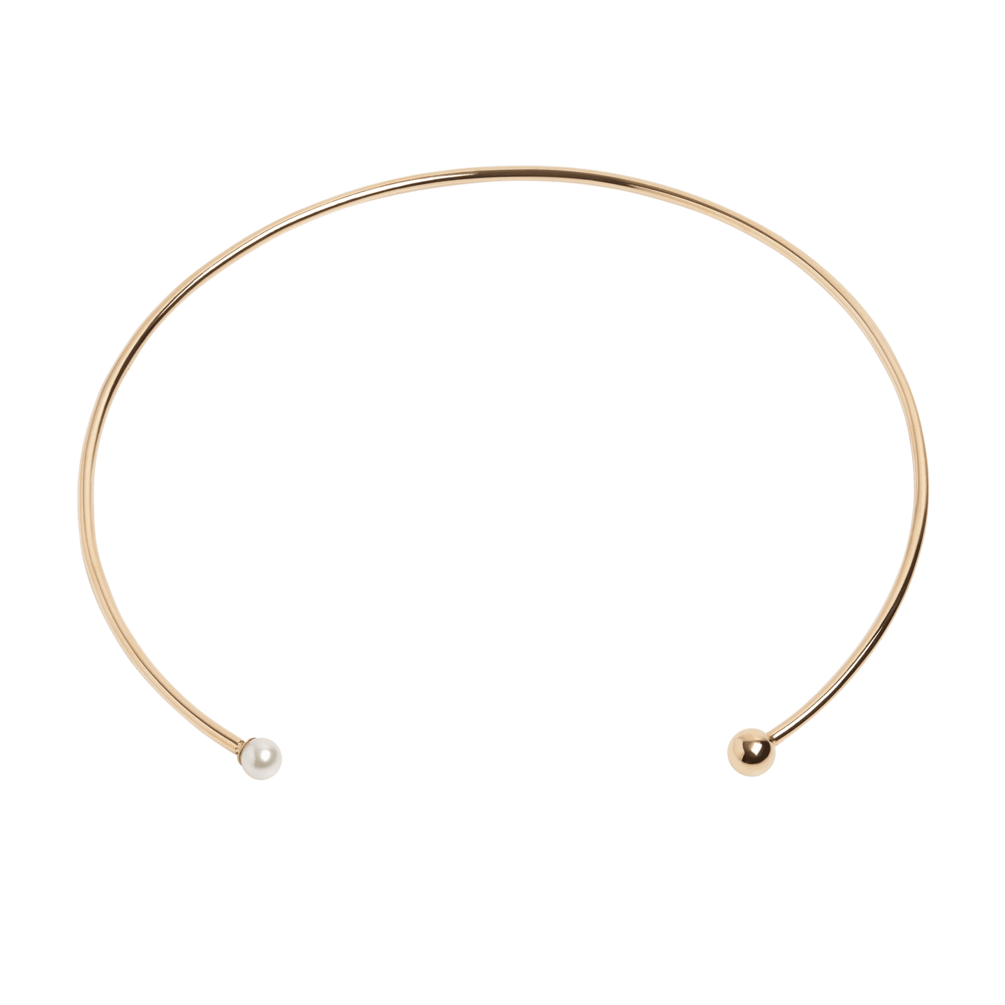 Asymmetric Pearl Collar Yellow Gold Vermeil 14k Yellow Gold 18k Yellow Gold    Front First