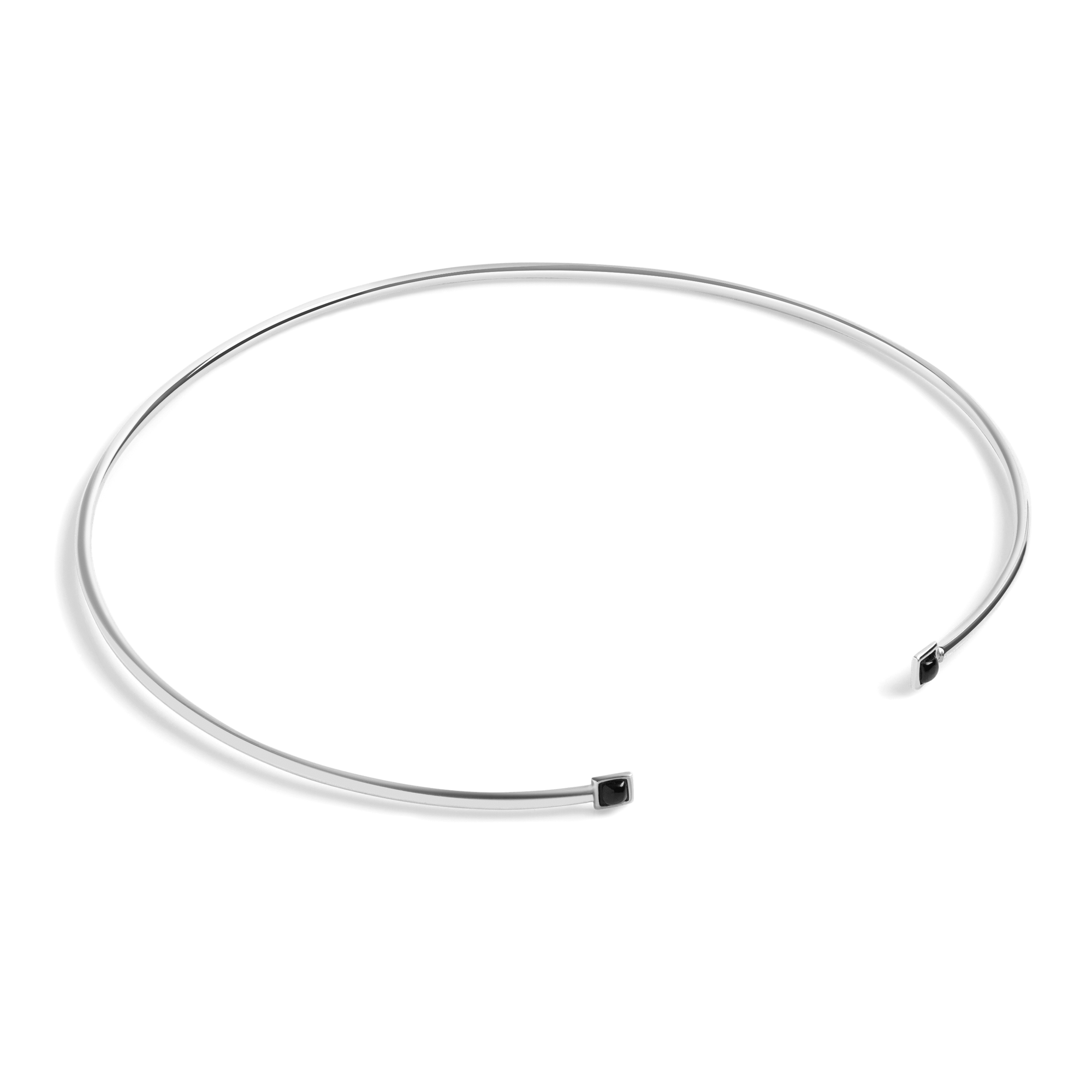 Black Stones Choker Sterling Silver White Gold Vermeil 14k White Gold 18k White Gold Laid down
