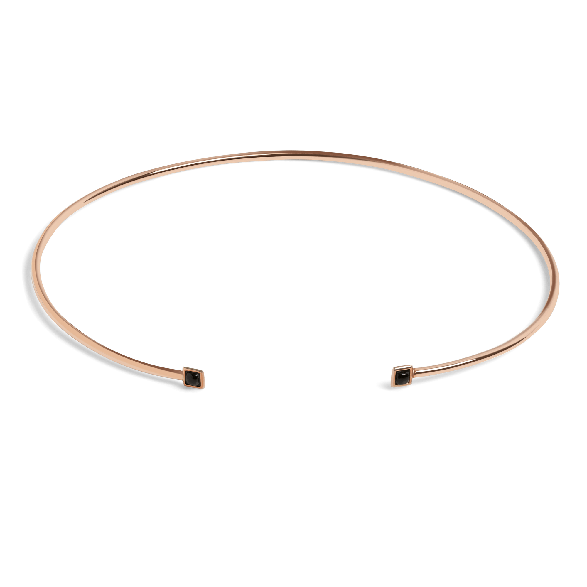 Black Stones Choker Rose Gold Vermeil 14k Rose Gold 18k Rose Gold    Front First