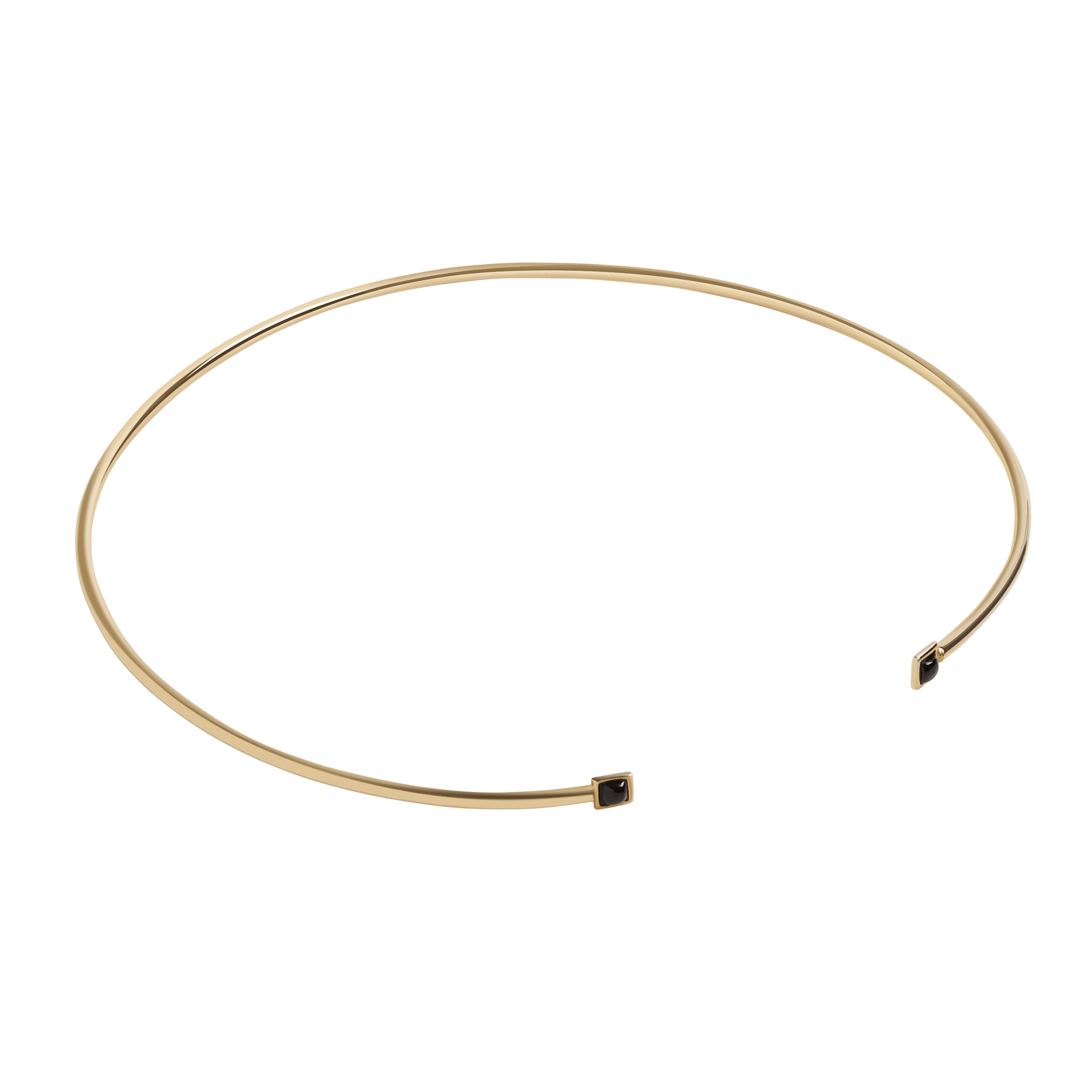Black Stones Choker Yellow Gold Vermeil 14k Yellow Gold 18k Yellow Gold Laid down