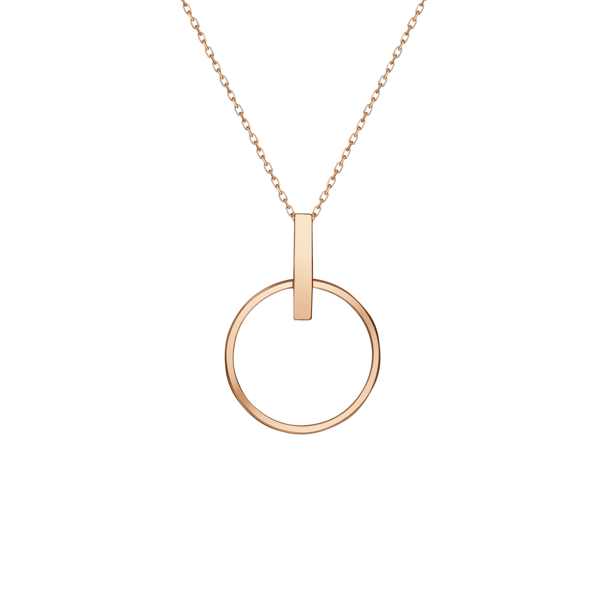 Circle Necklace Rose Gold Vermeil 14k Rose Gold 18k Rose Gold   Front First