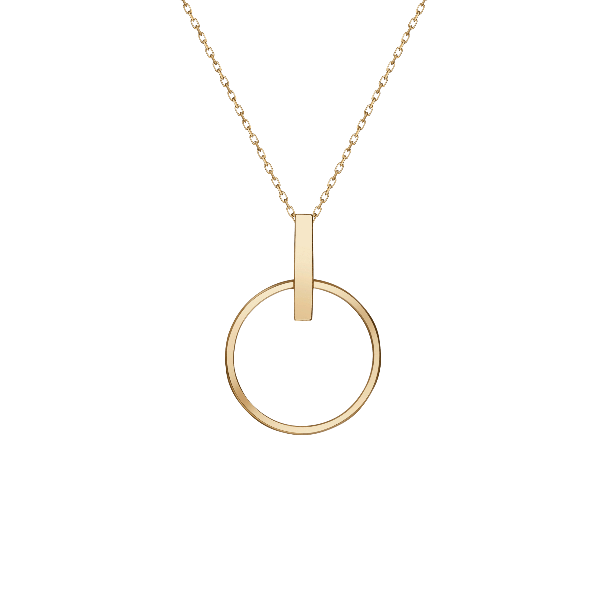 Circle Necklace Yellow Gold Vermeil 14k Yellow Gold 18k Yellow Gold   Front First
