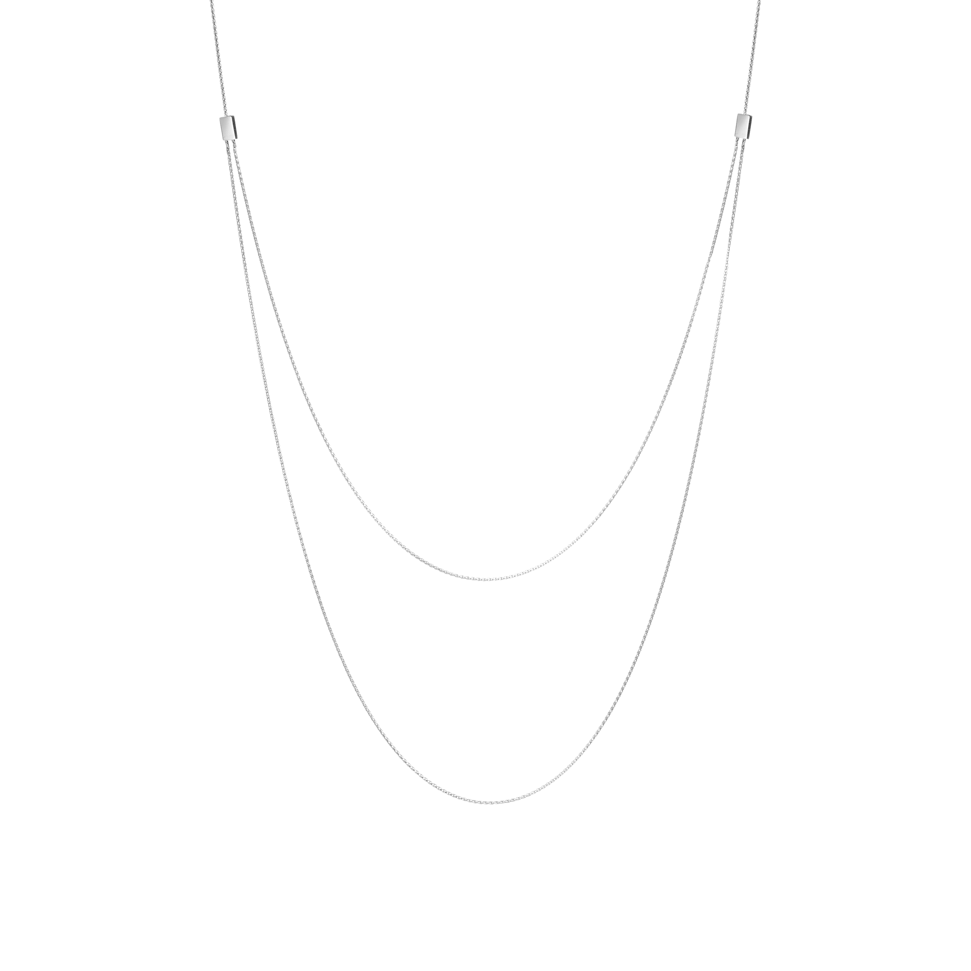 Connected Necklace Sterling Silver White Gold Vermeil 14k White Gold 18k White Gold     Front First