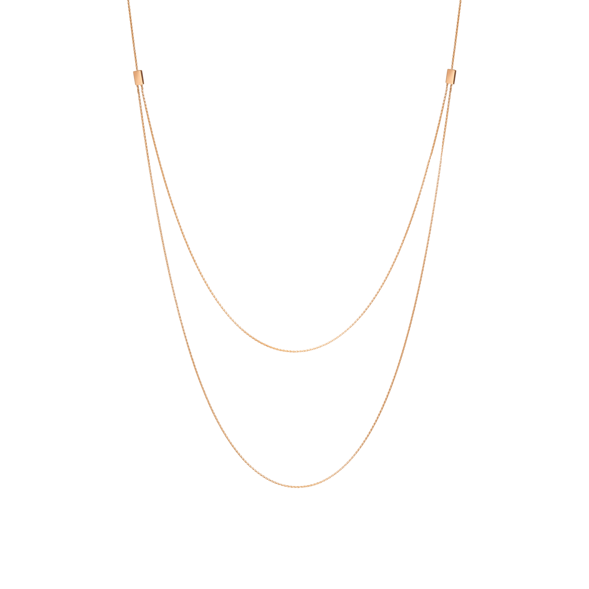 Connected Necklace Rose Gold Vermeil 14k Rose Gold 18k Rose Gold     Front First