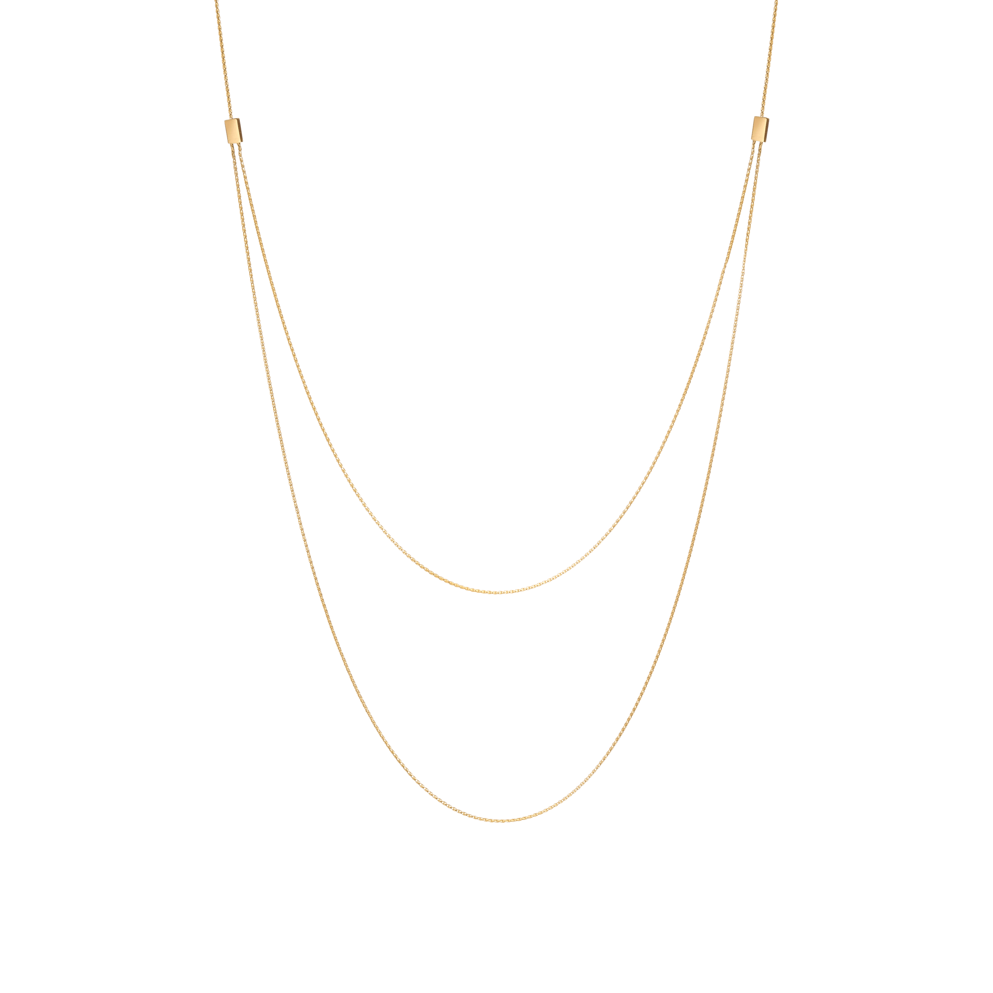 Connected Necklace Yellow Gold Vermeil 14k Yellow Gold 18k Yellow Gold     Front First