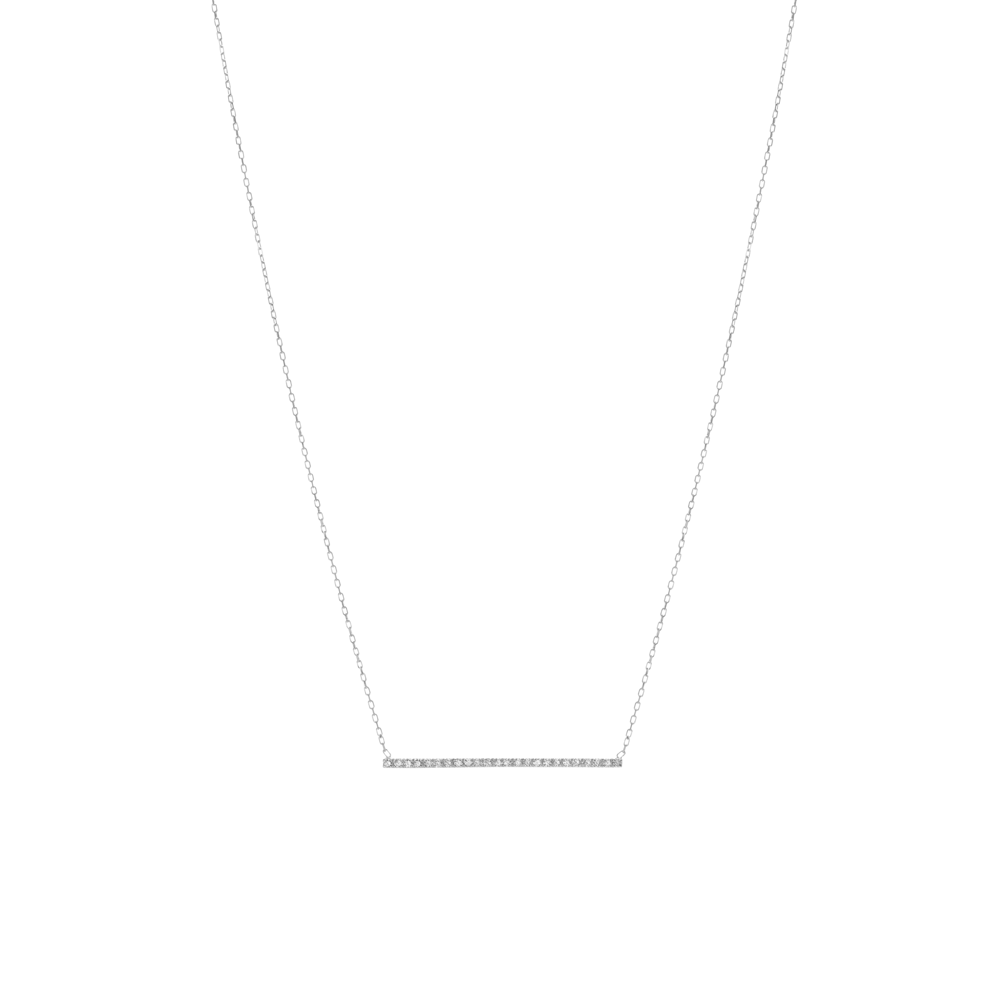 Diamond Bar Pendant Sterling Silver White Gold Vermeil 14k White Gold 18k White Gold White Diamonds