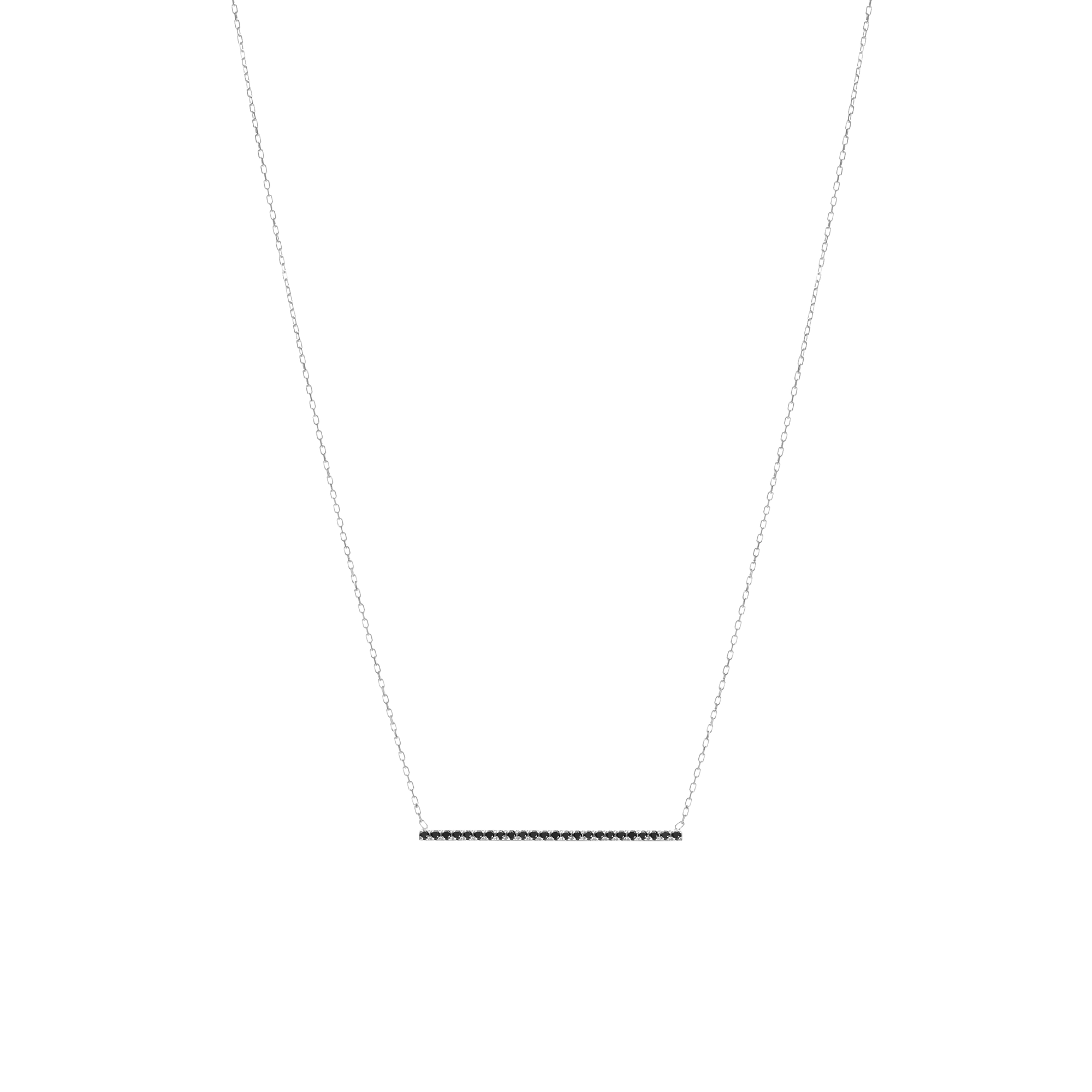 Diamond Bar Pendant Sterling Silver White Gold Vermeil 14k White Gold 18k White Gold Black Diamonds