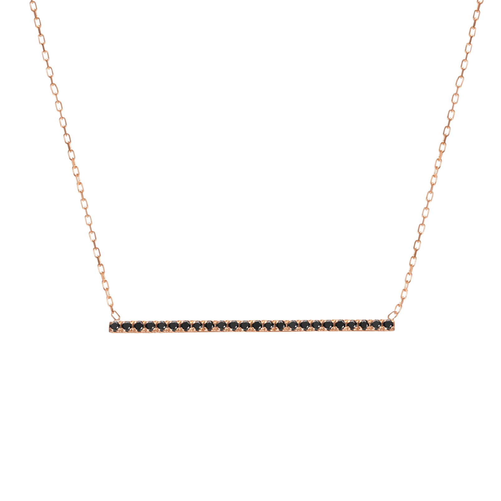 Diamond Bar Pendant Rose Gold Vermeil 14k Rose Gold 18k Rose Gold Black Diamonds