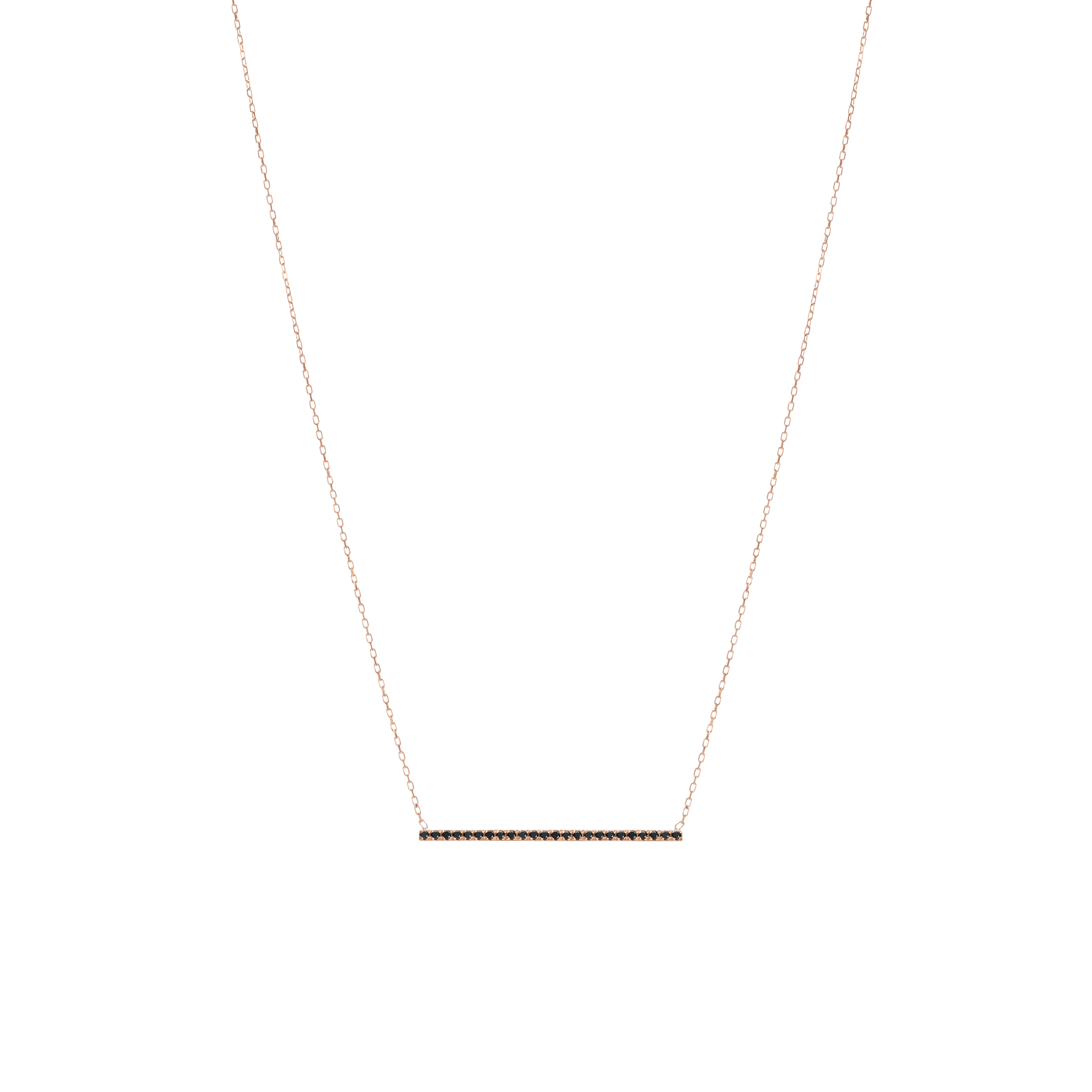 Diamond Bar Pendant Rose Gold Vermeil 14k Rose Gold 18k Rose Gold Black Diamonds