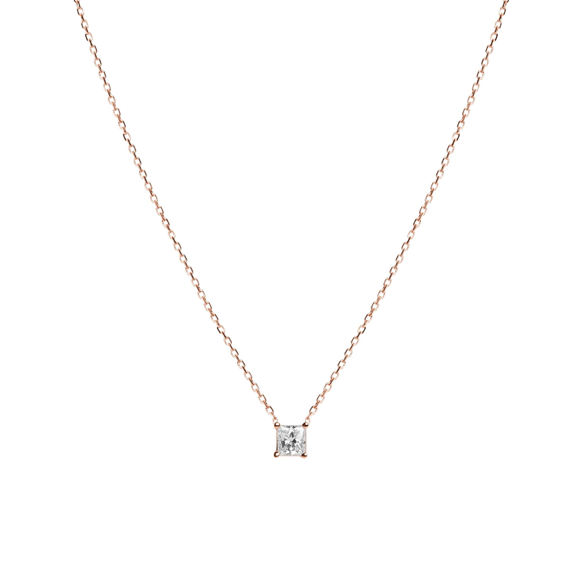 Large Diamond Pendant Necklace 14k Rose Gold 18k Rose Gold  White Diamond First