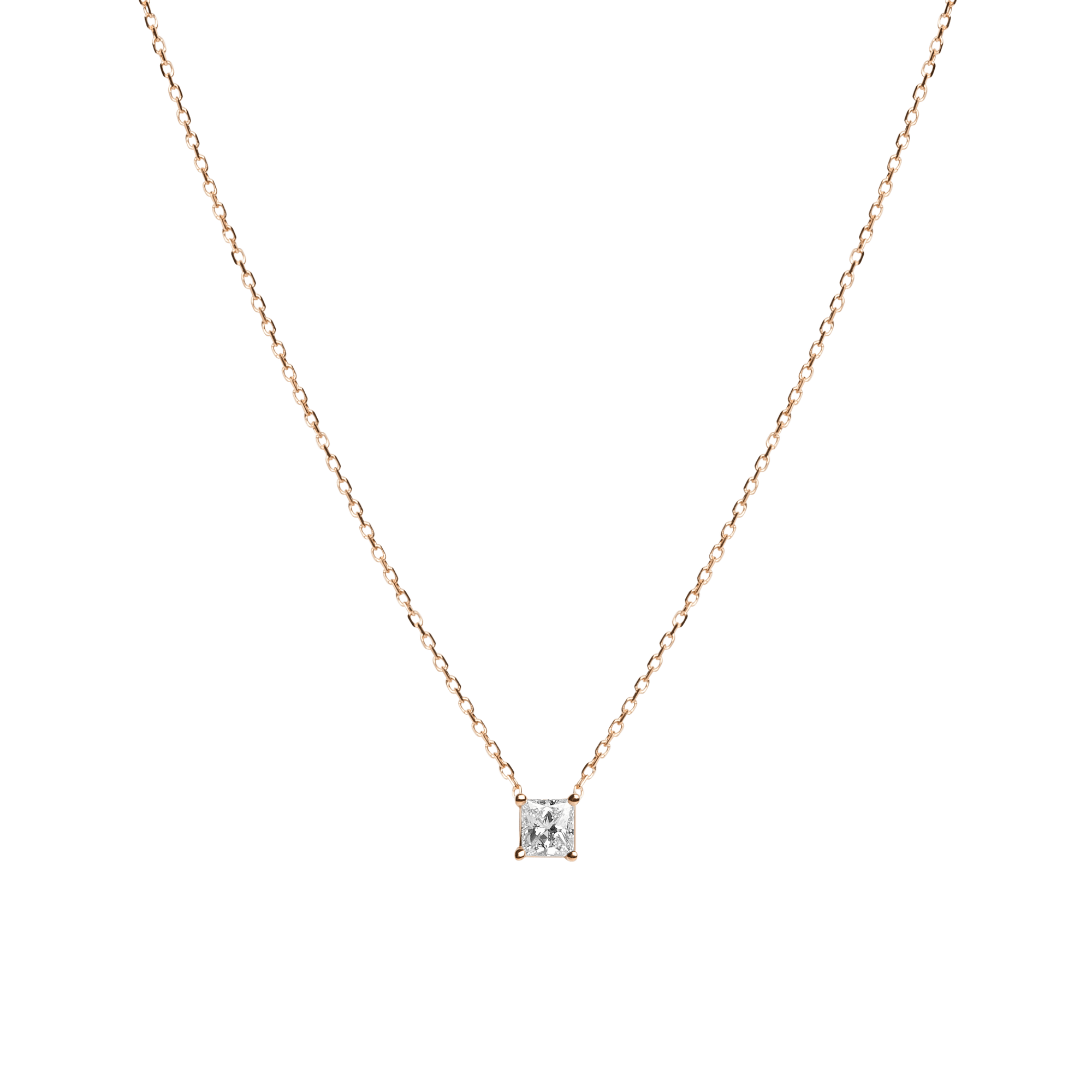 Large Diamond Pendant Necklace Yellow Gold Vermeil 14k Yellow Gold 18k Yellow Gold White Diamond    Front First