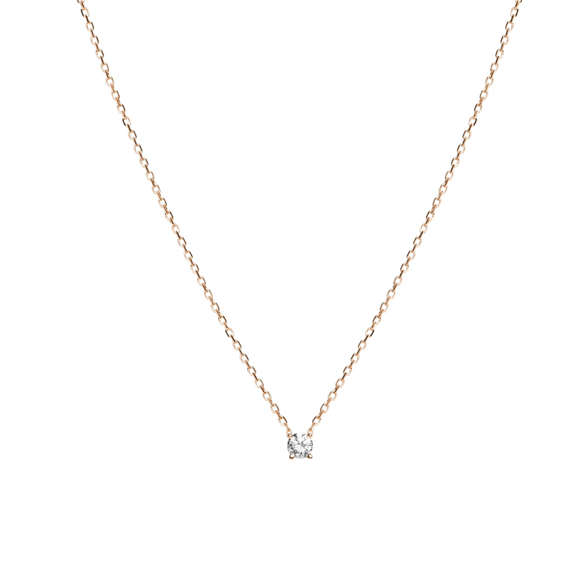 Medium Diamond Pendant Necklace Yellow Gold Vermeil 14k Yellow Gold 18k Yellow Gold White Diamonds Front First