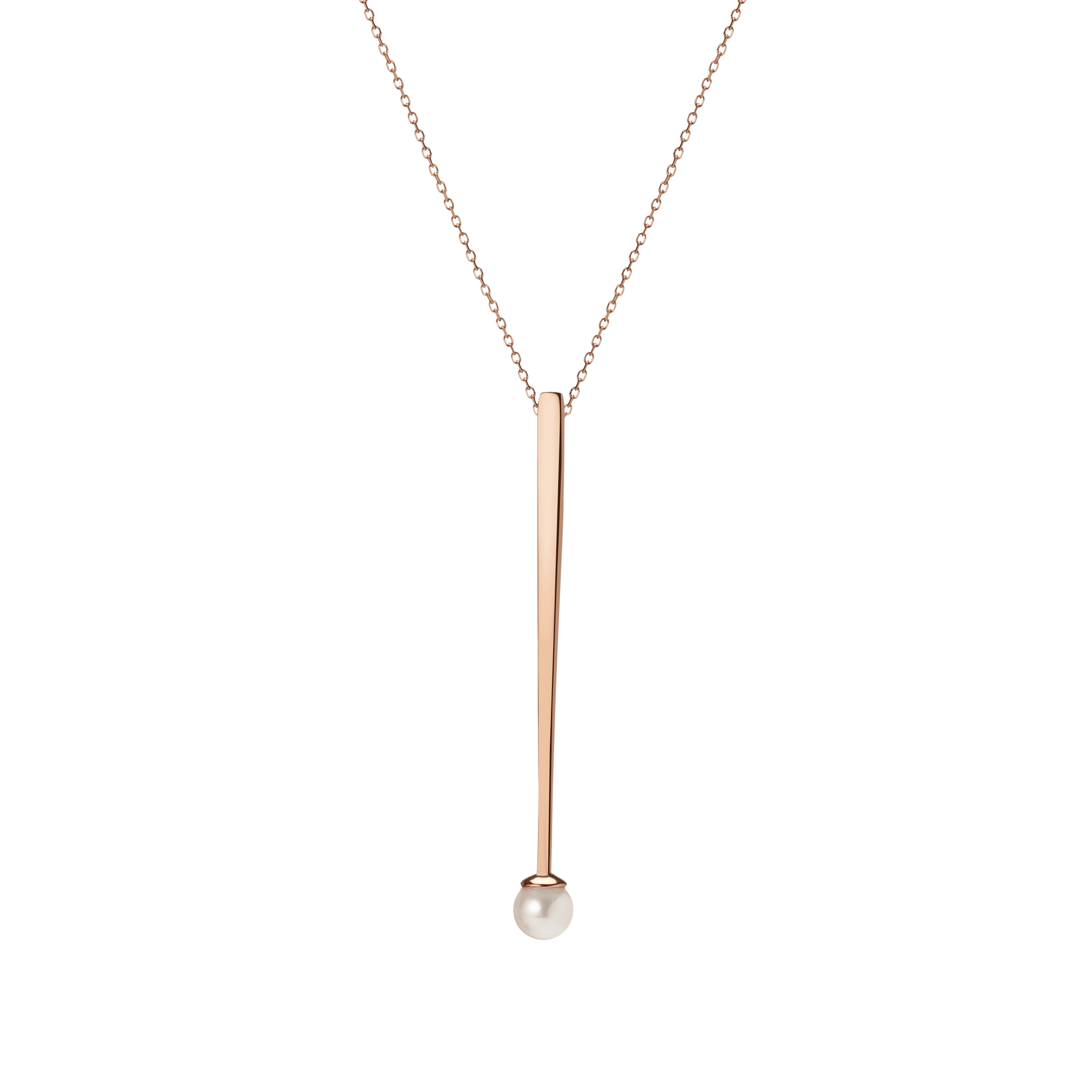 Geometric Pearl Pendant Rose Gold Vermeil 14k Rose Gold 18k Rose Gold     Front First