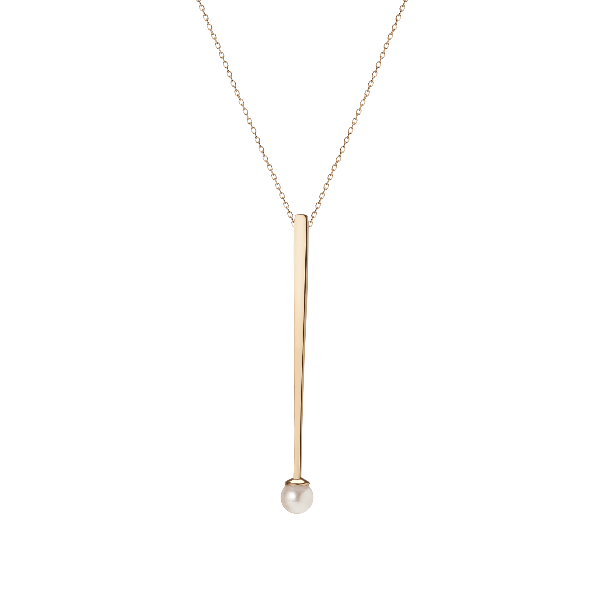 Geometric Pearl Pendant Yellow Gold Vermeil 14k Yellow Gold 18k Yellow Gold     Front First