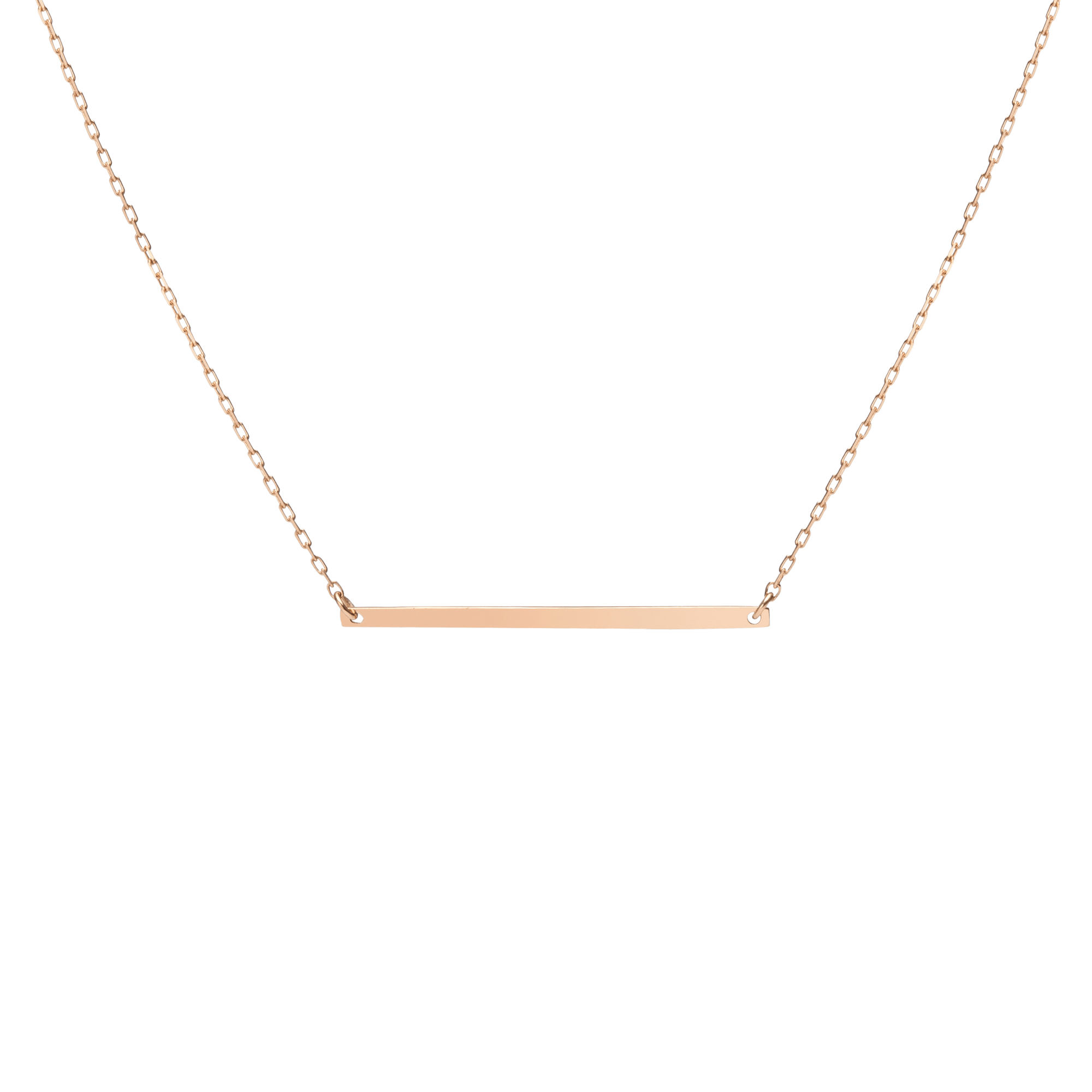 Gold Bar Necklace Rose Gold Vermeil 14k Rose Gold 18k Rose Gold     Front First