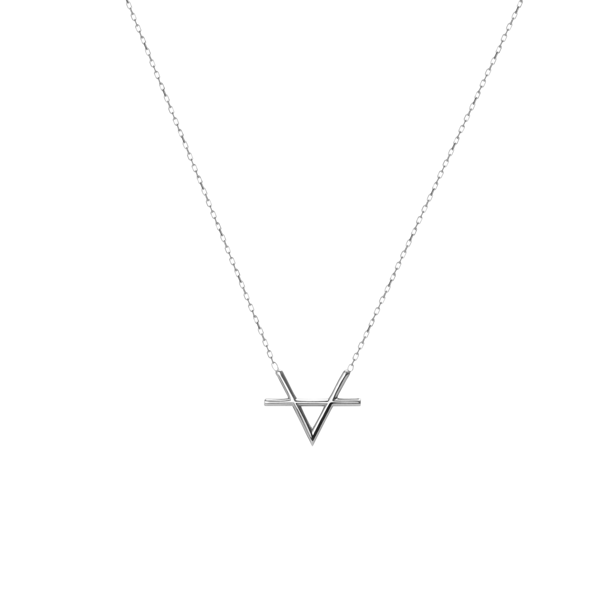 Icon Necklace Sterling Silver White Gold Vermeil 14k White Gold 18k White Gold     Front First