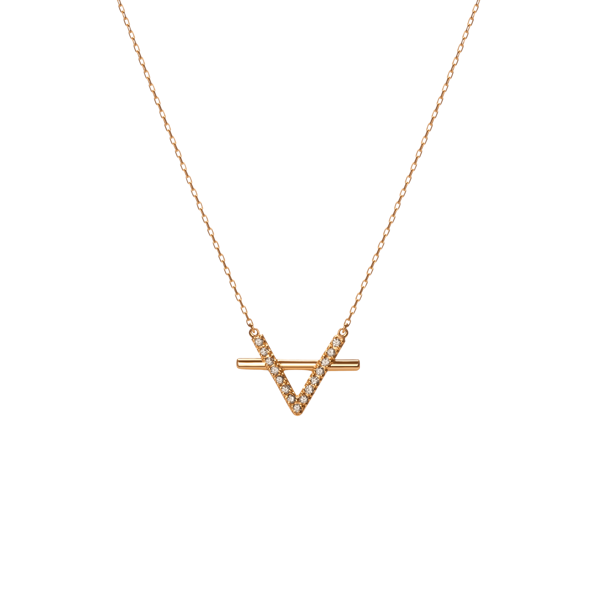 Icon Necklace with Diamonds Yellow Gold Vermeil 14k Yellow Gold 18k Yellow Gold White Diamonds