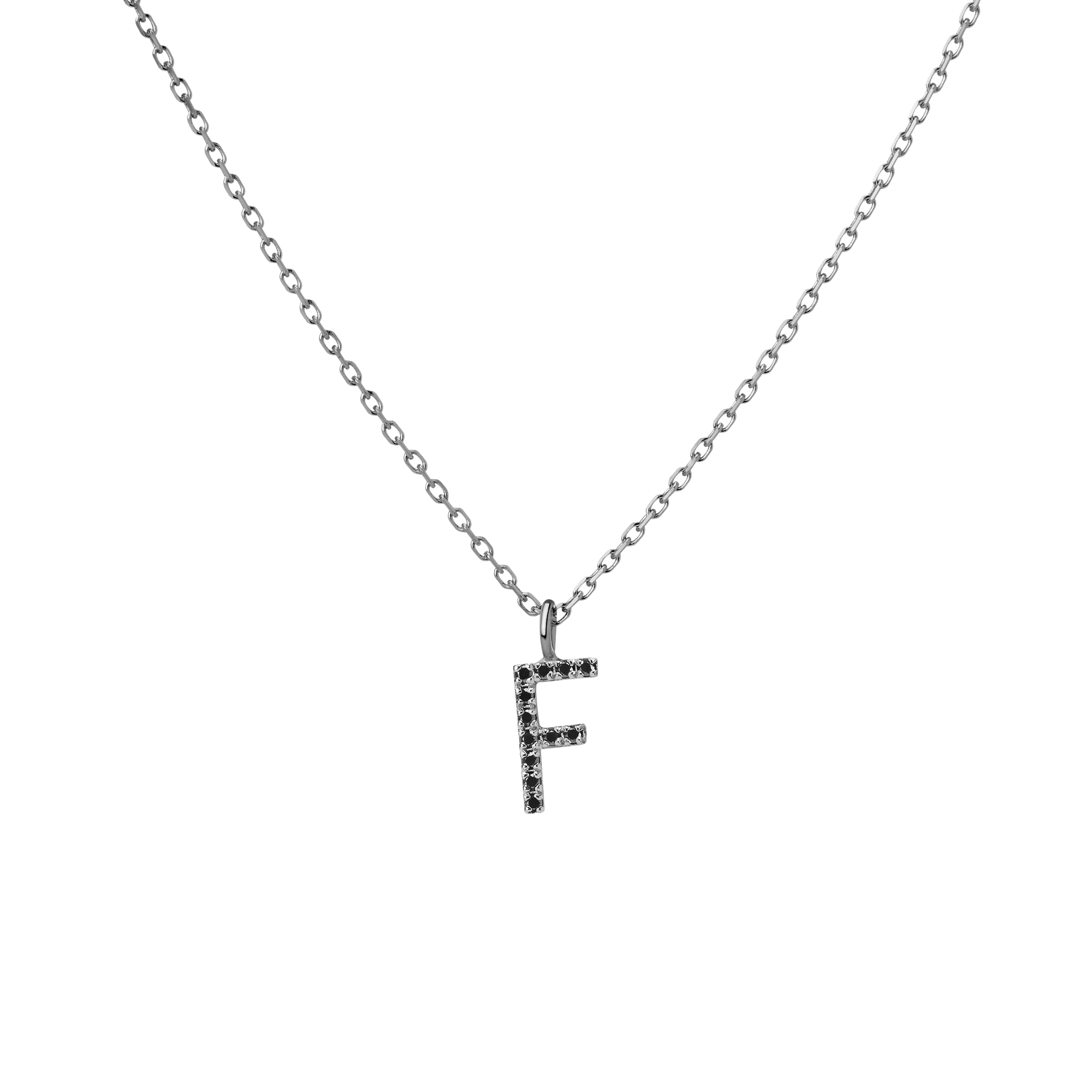 14k White Gold 18k White Gold Black Diamonds -F-