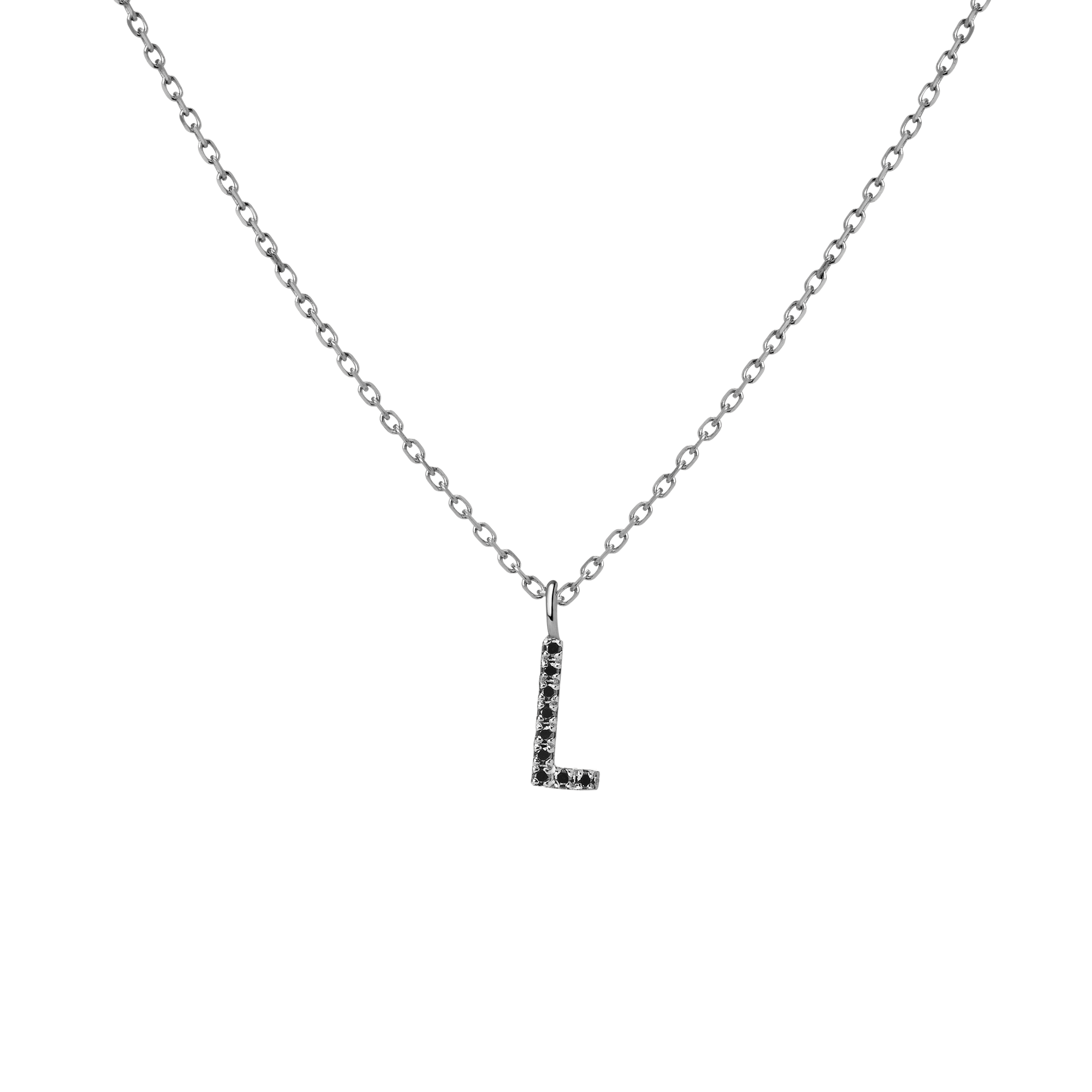 14k White Gold 18k White Gold Black Diamonds -L-