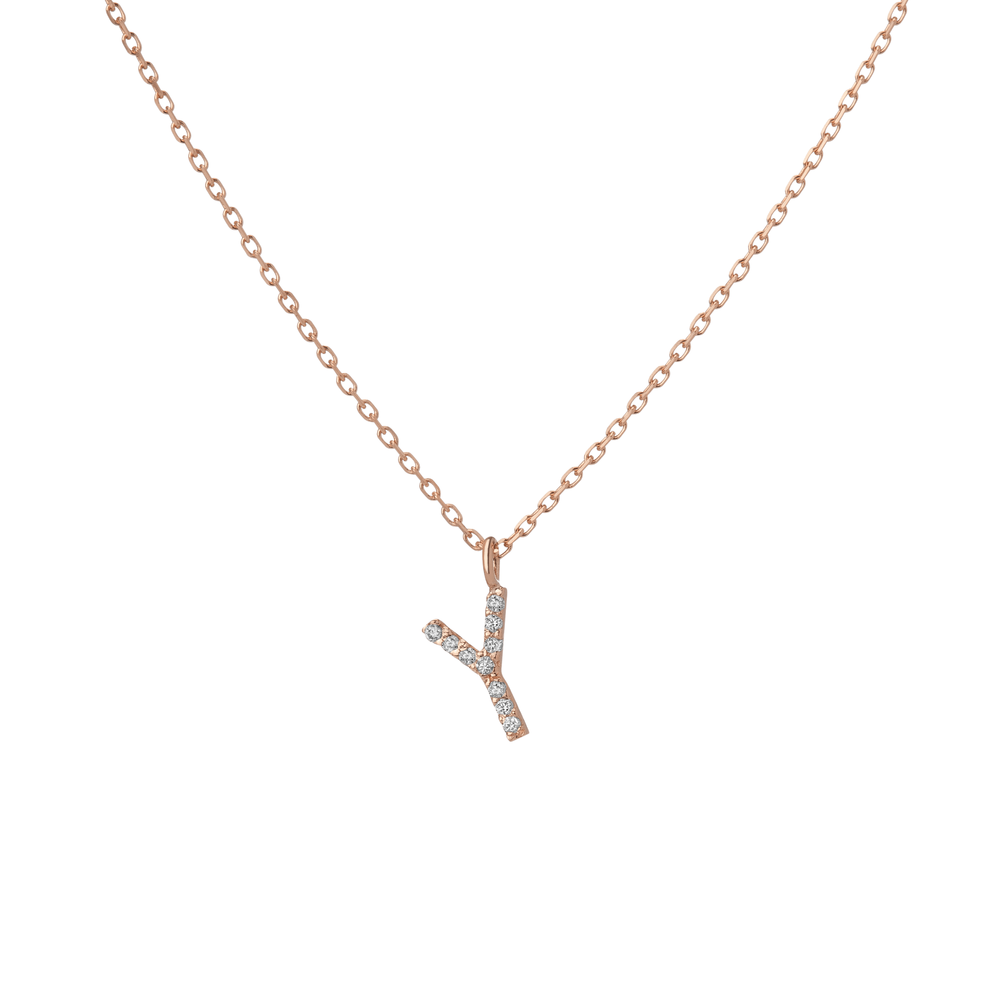 14k Rose Gold 18k Rose Gold White Diamonds -Y-