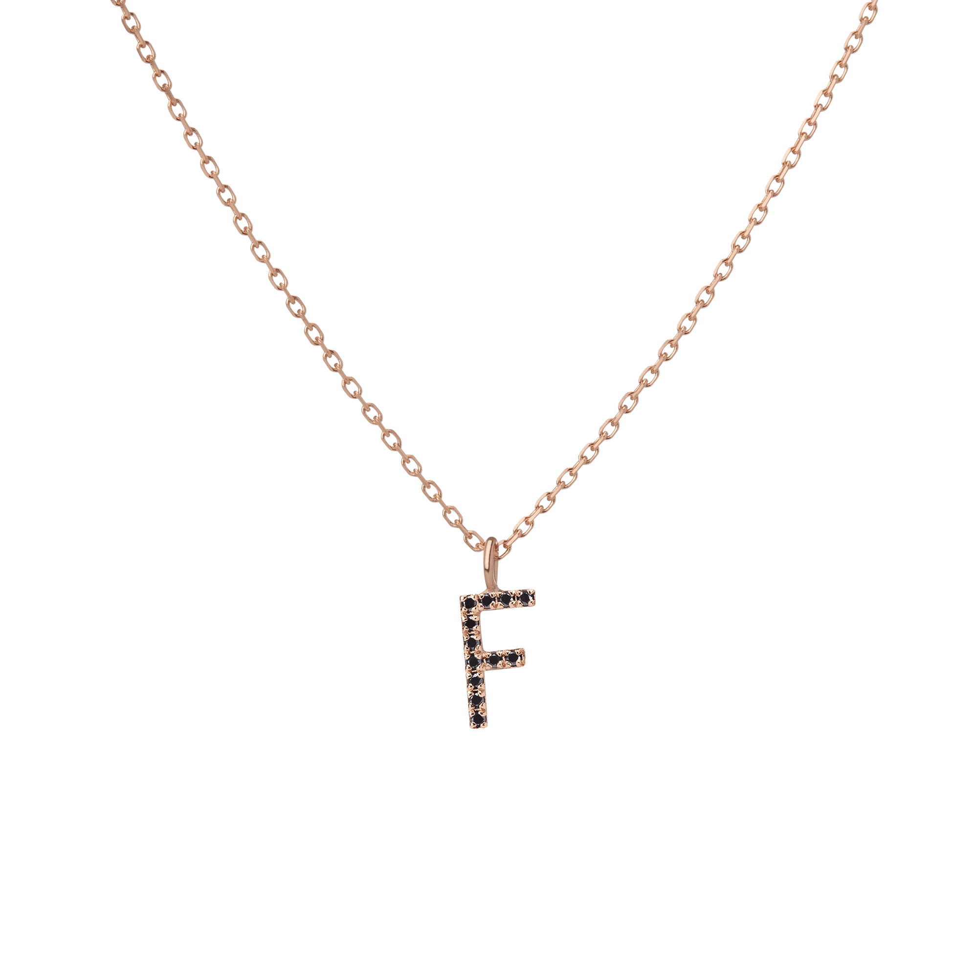 14k Rose Gold 18k Rose Gold Black Diamonds -F-