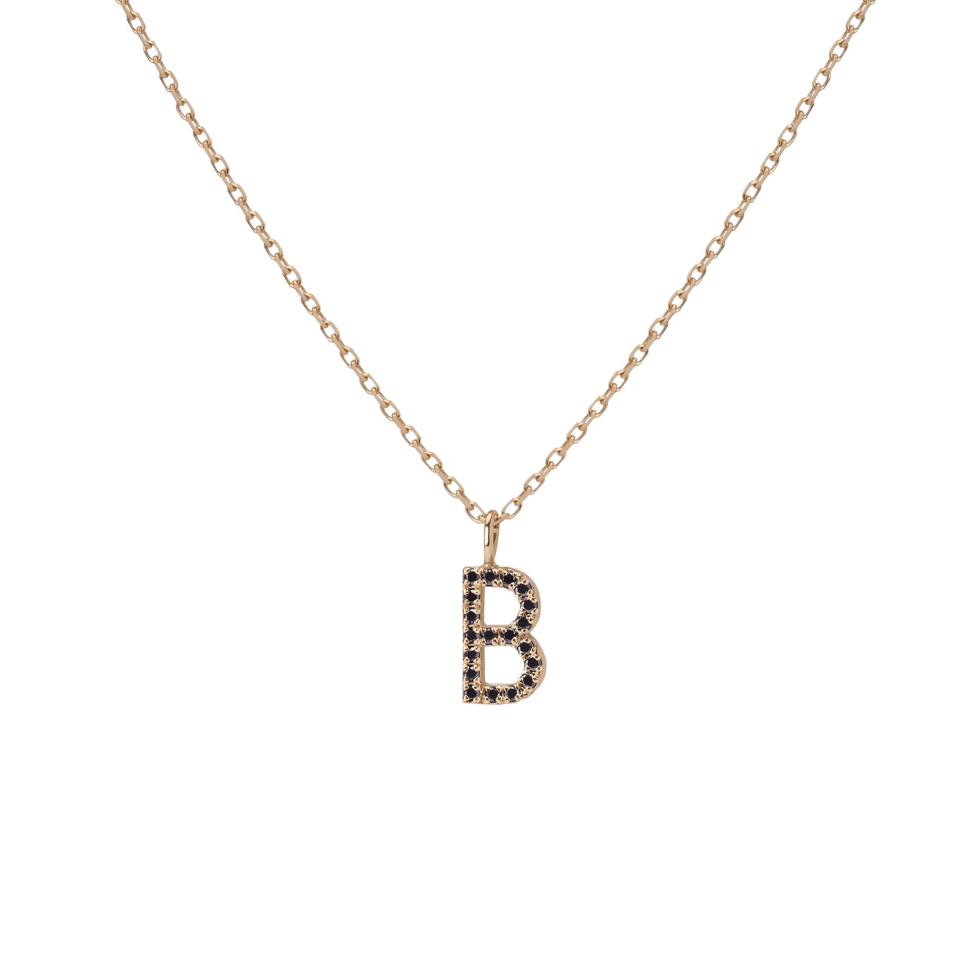 14k Yellow Gold 18k Yellow Gold Black Diamonds -B- First