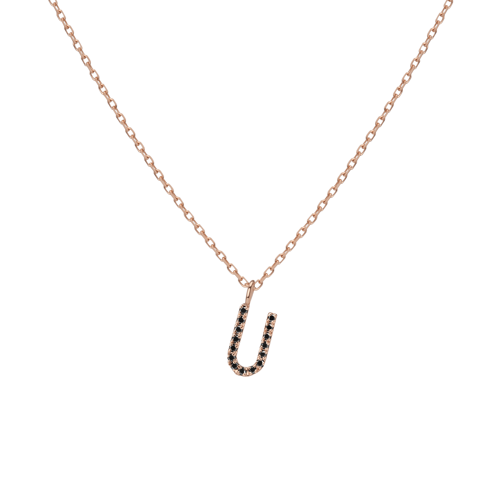 14k Rose Gold 18k Rose Gold Black Diamonds -U-