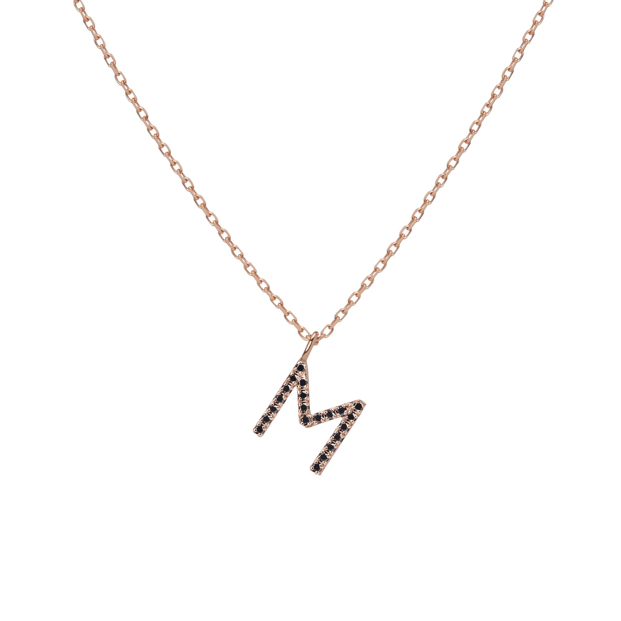 14k Rose Gold 18k Rose Gold Black Diamonds -M-