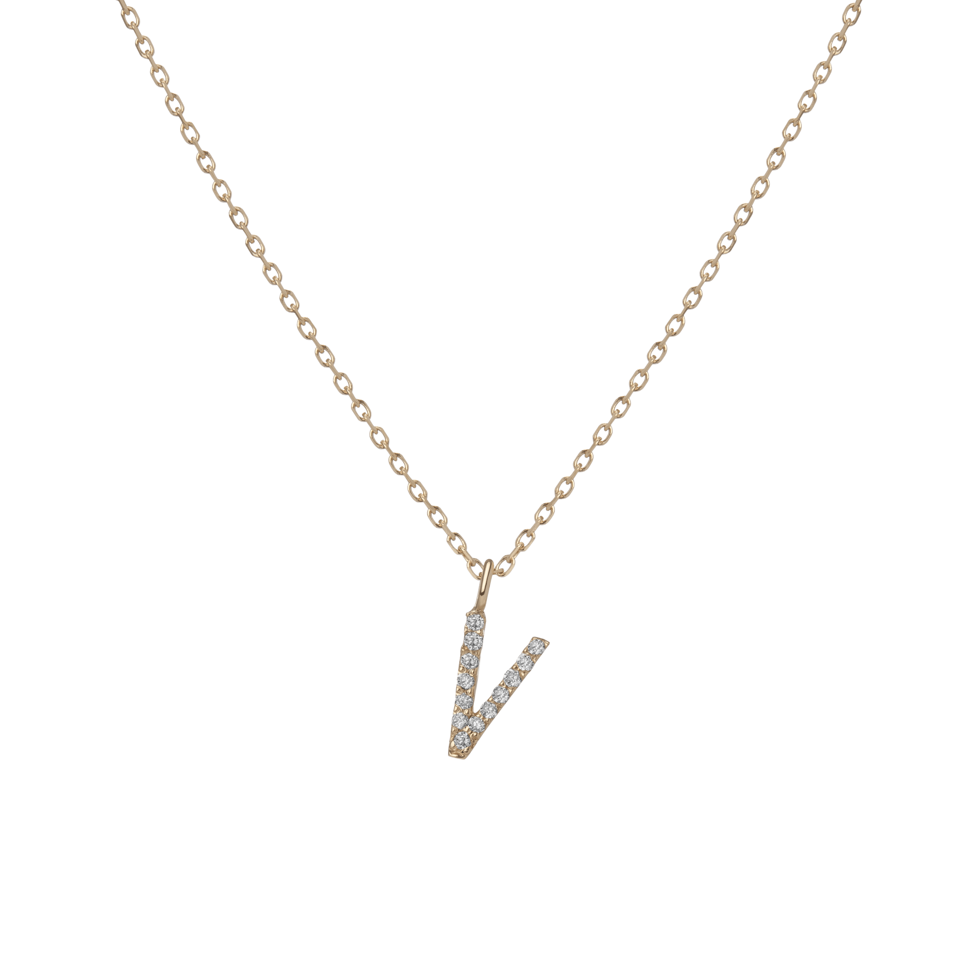 14k Yellow Gold 18k Yellow Gold White Diamonds -V-