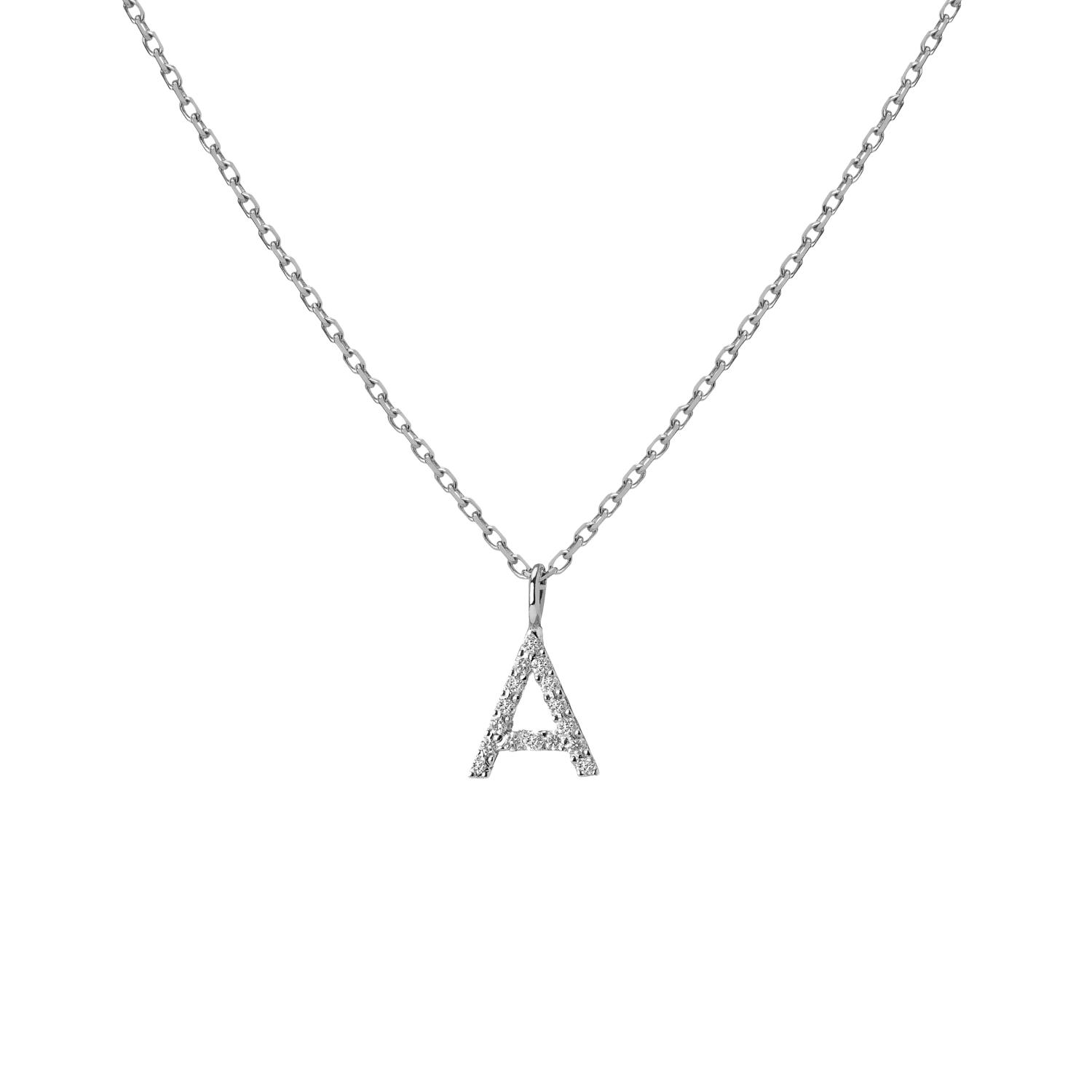 Letter Pendant 14k White Gold 18k White Gold White Diamonds First -A-