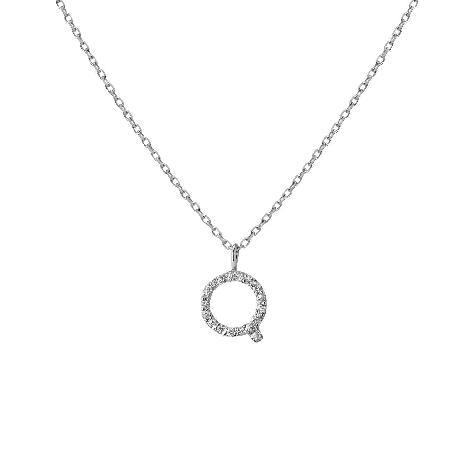 14k White Gold 18k White Gold White Diamonds -Q-