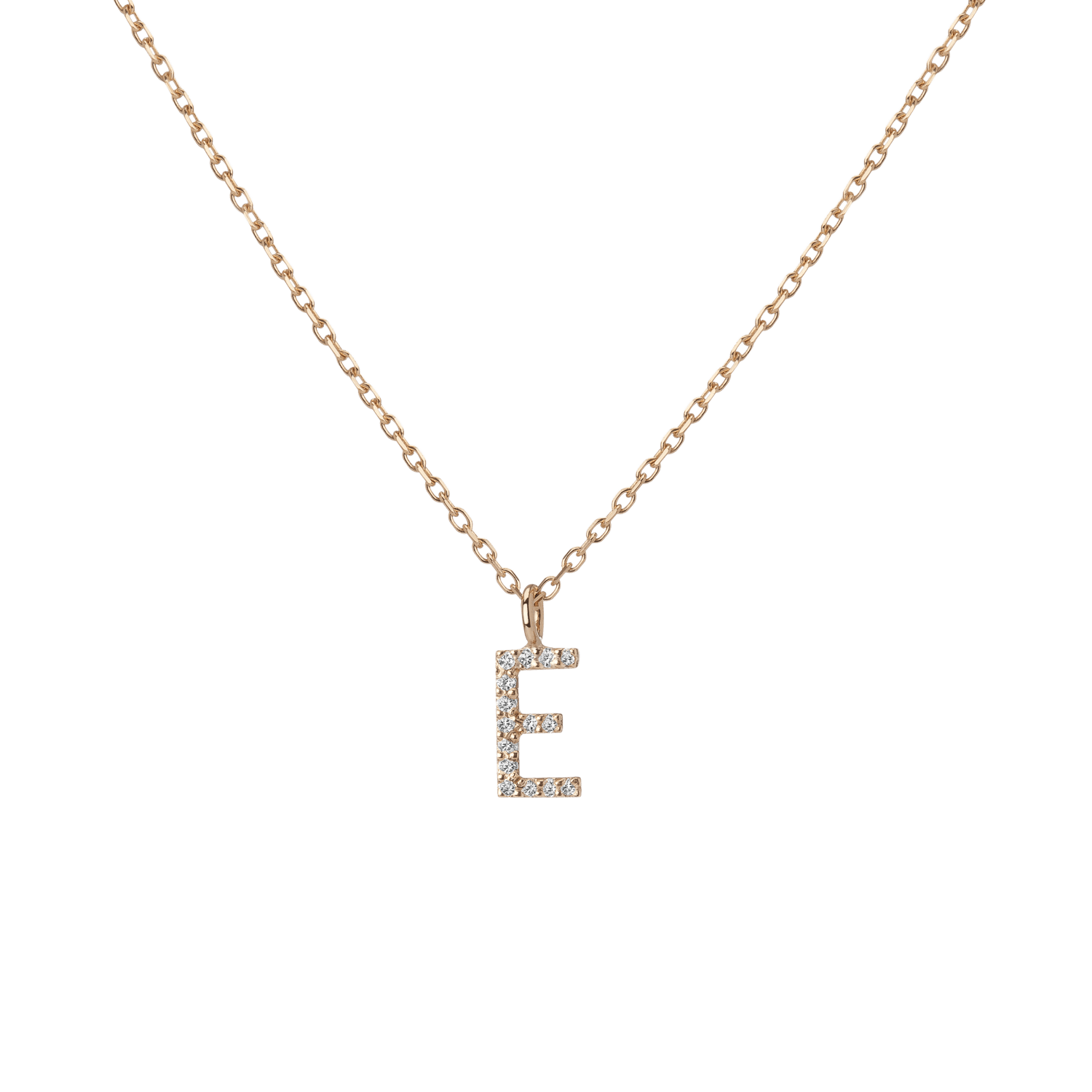 Mini Letter Charm Pendant  Yellow Gold Vermeil 14k Yellow Gold 18k Yellow Gold White Diamonds   -E-