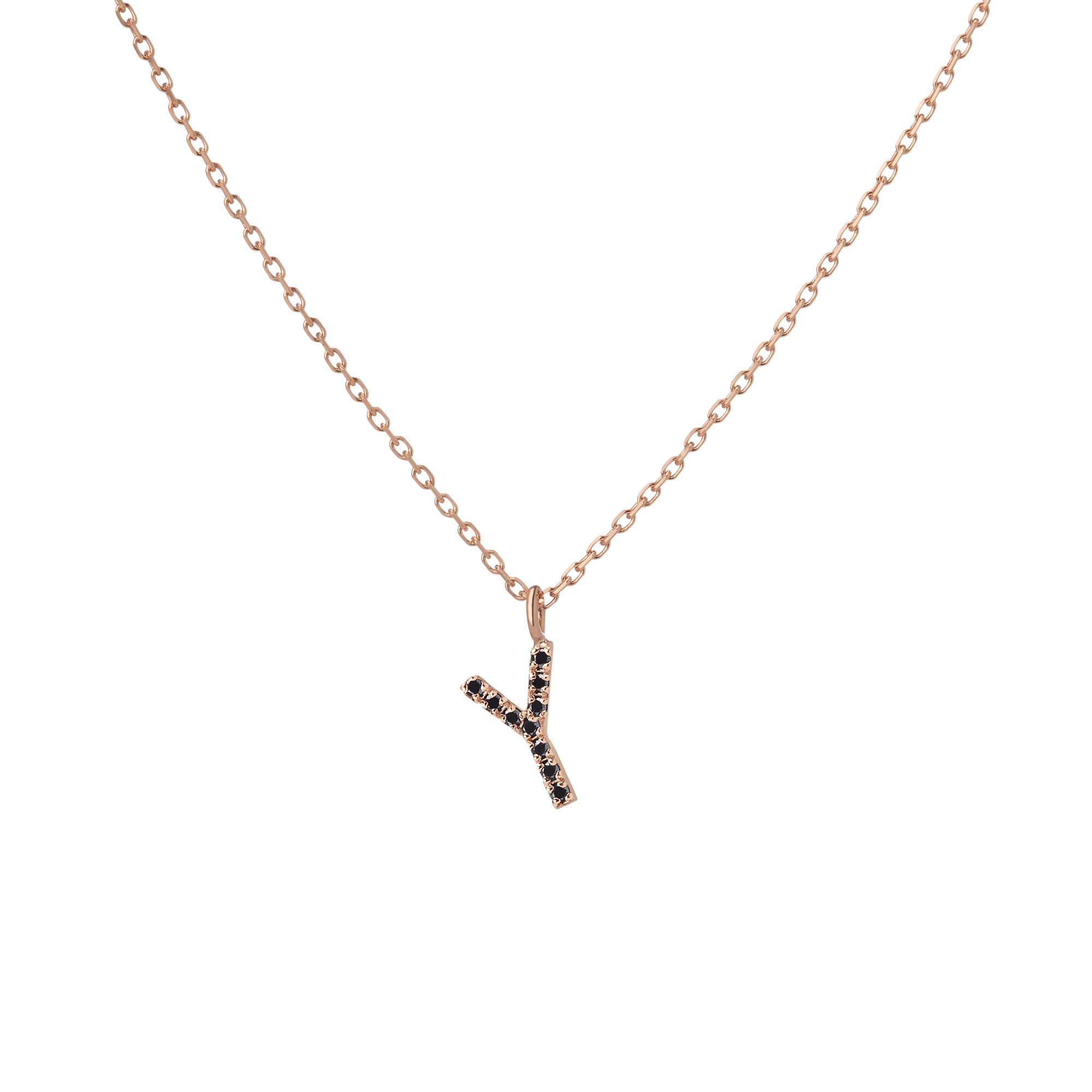 14k Rose Gold 18k Rose Gold Black Diamonds -Y-