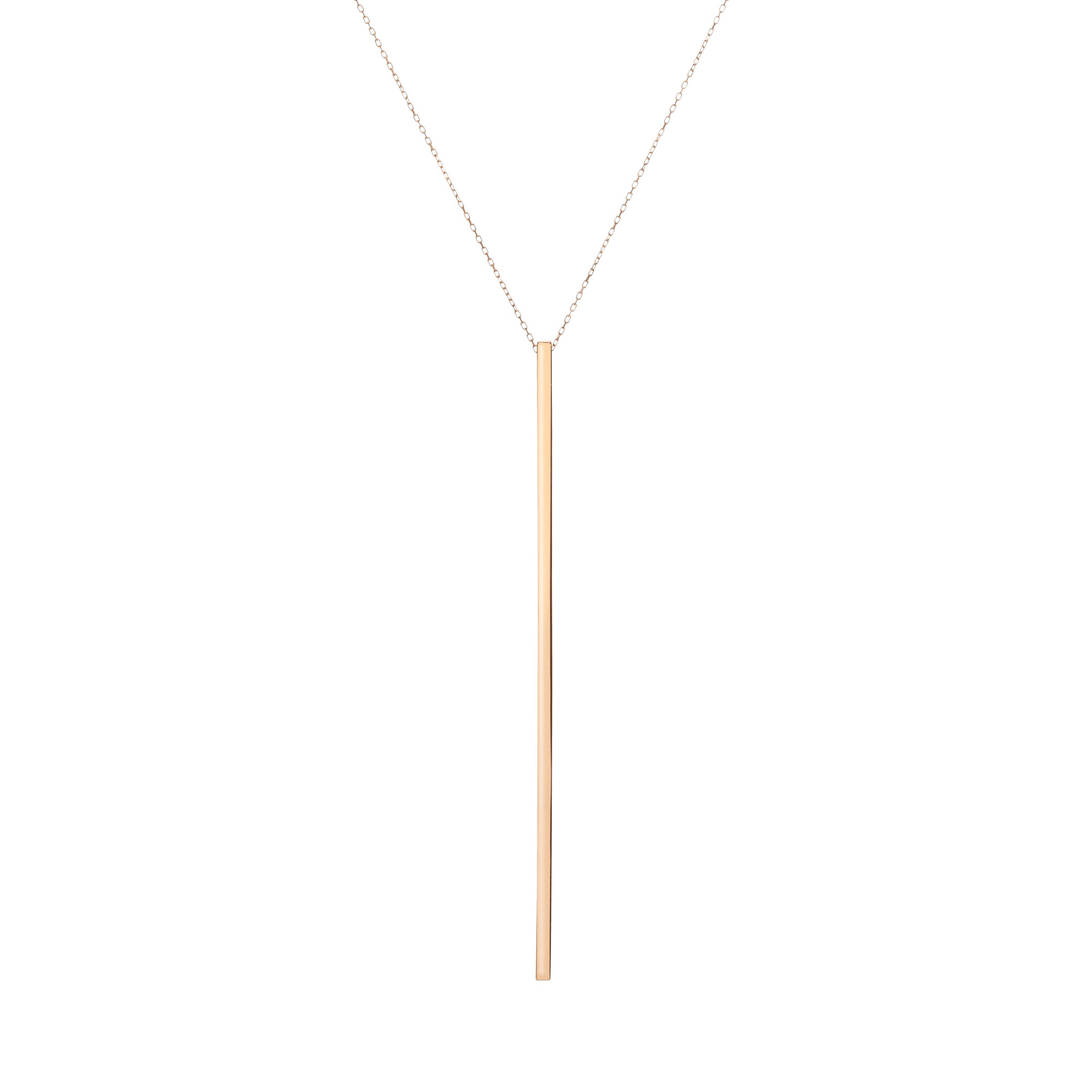 Long Bar Necklace Yellow Gold Vermeil 14k Yellow Gold 18k Yellow Gold     Front First