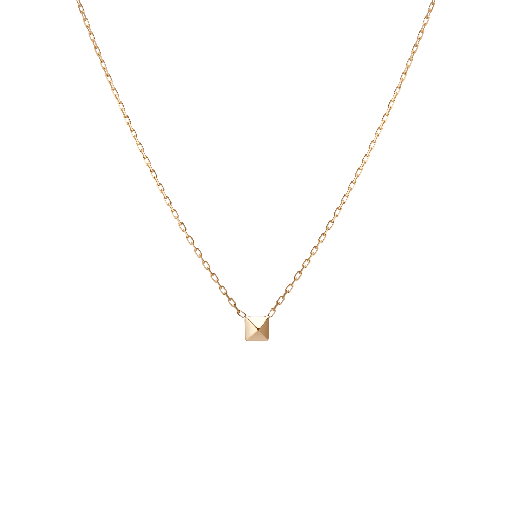 Mini Charm Pyramid Necklace 14k Yellow Gold 18k Yellow Gold     Front First