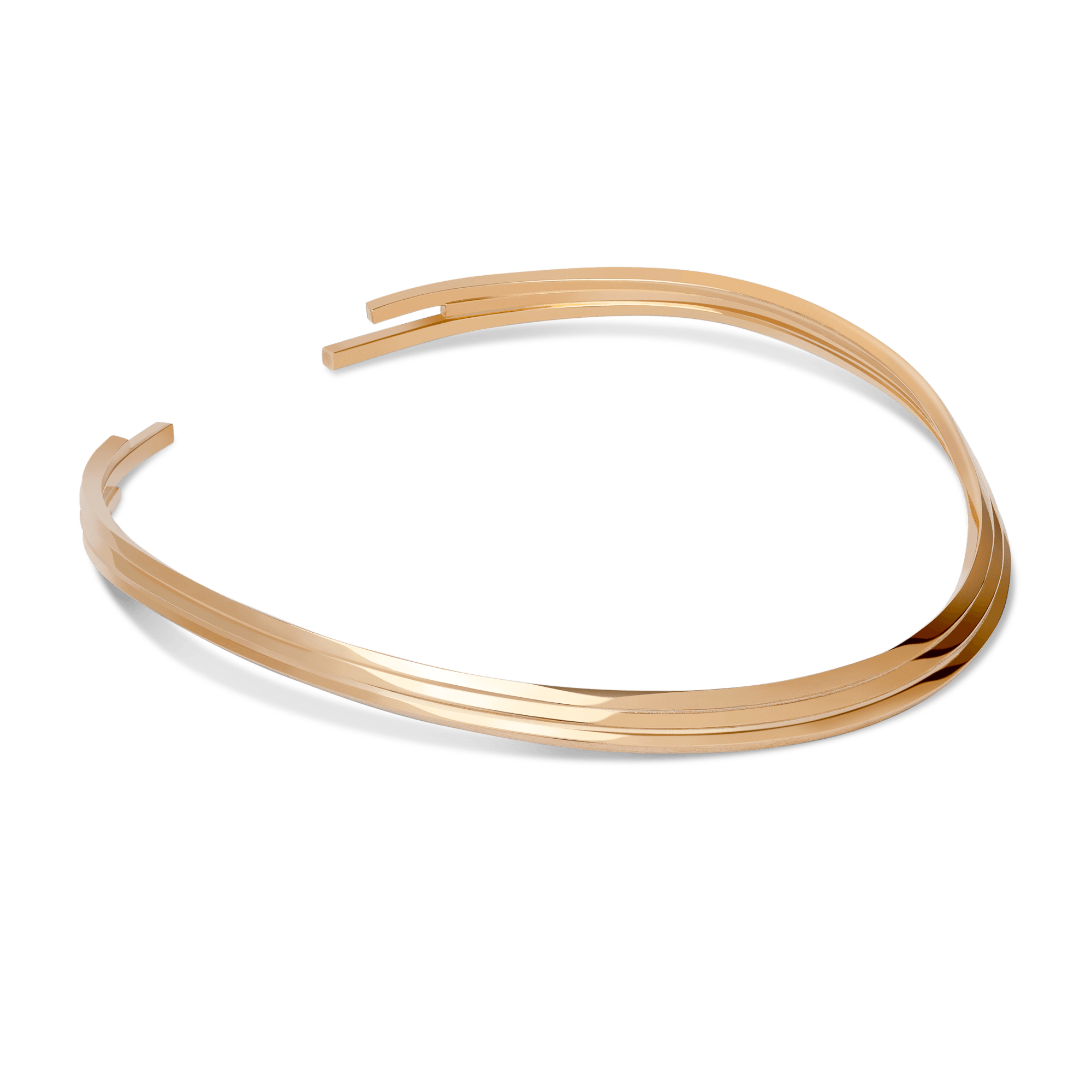 Tribar Collar Rose Gold Vermeil 14k Rose Gold 18k Rose Gold Laid down