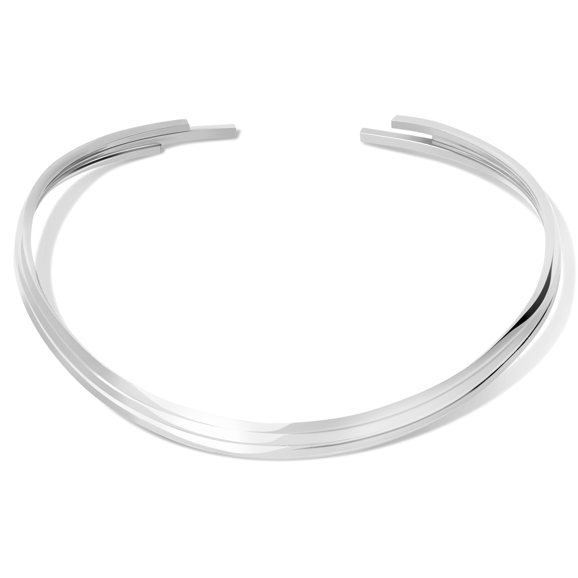 Tribar Collar Sterling Silver White Gold Vermeil 14k White Gold 18k White Gold   Front First