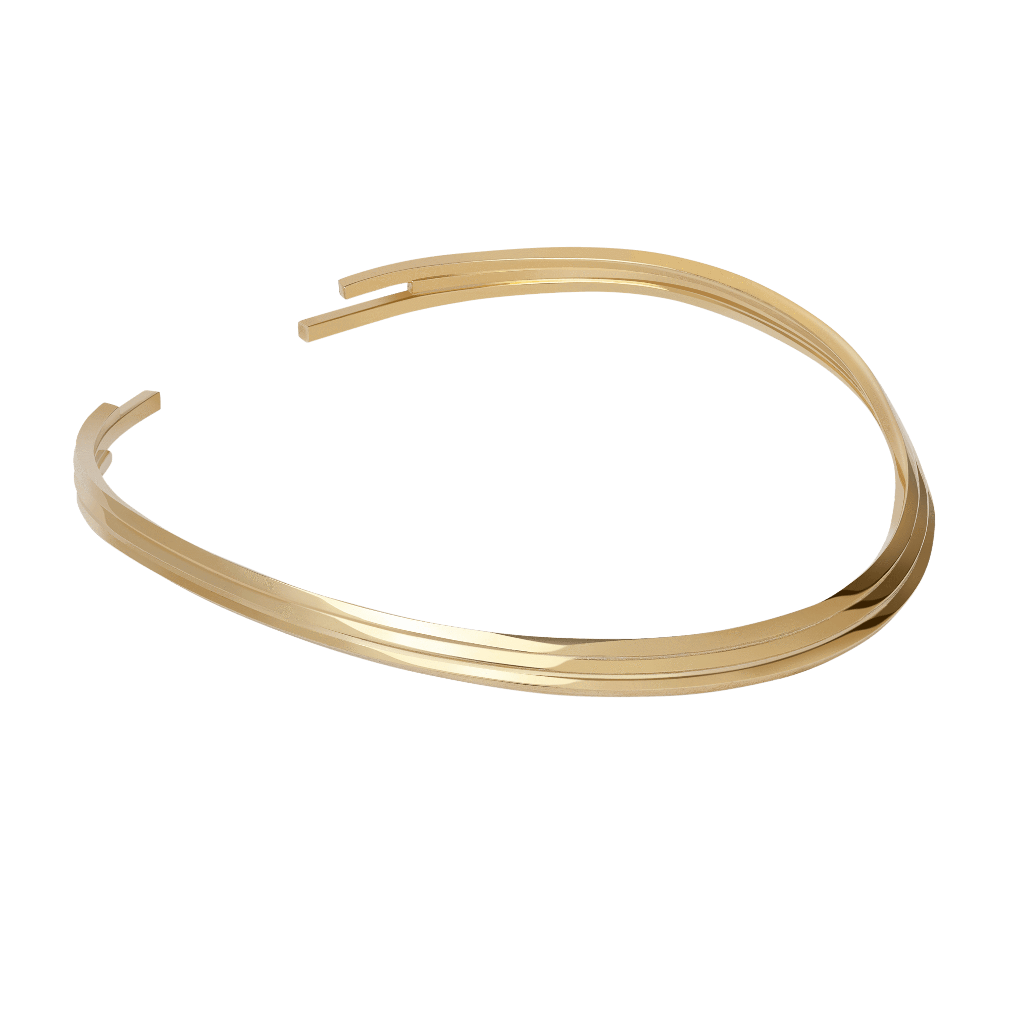 Tribar Collar Yellow Gold Vermeil 14k Yellow Gold 18k Yellow Gold Laid down