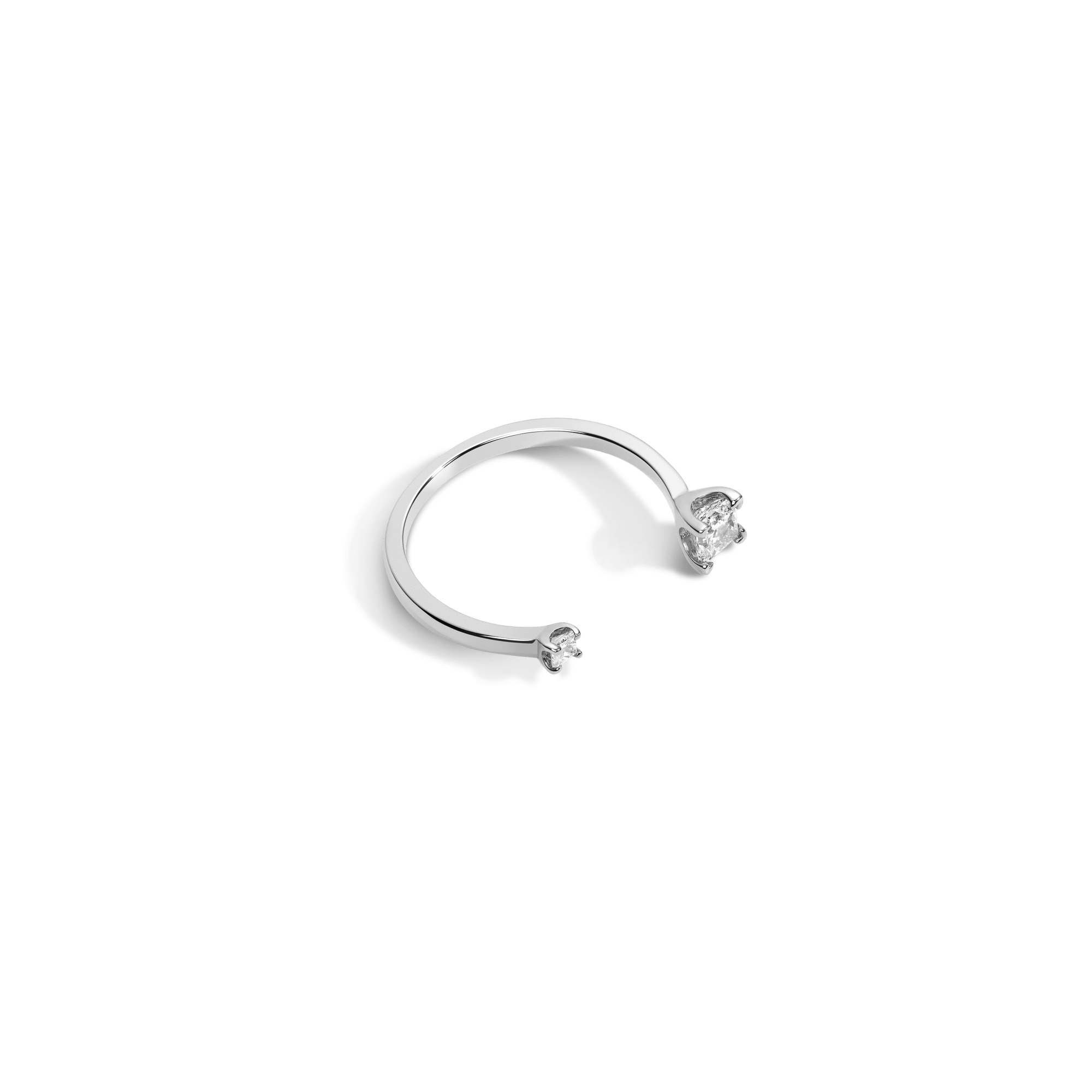 Zeitgeist Ring Sterling Silver White Gold Vermeil 14k White Gold 18k White Gold White Diamonds Laid down
