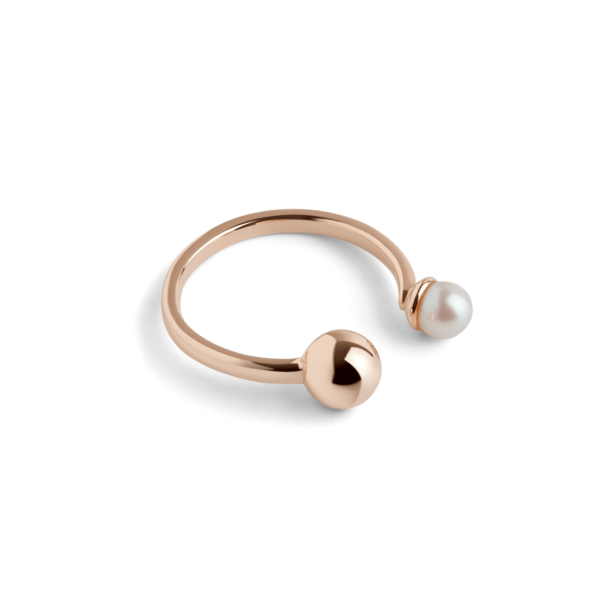 Asymmetric Pearl Ring Rose Gold Vermeil 14k Rose Gold 18k Rose Gold Laid down