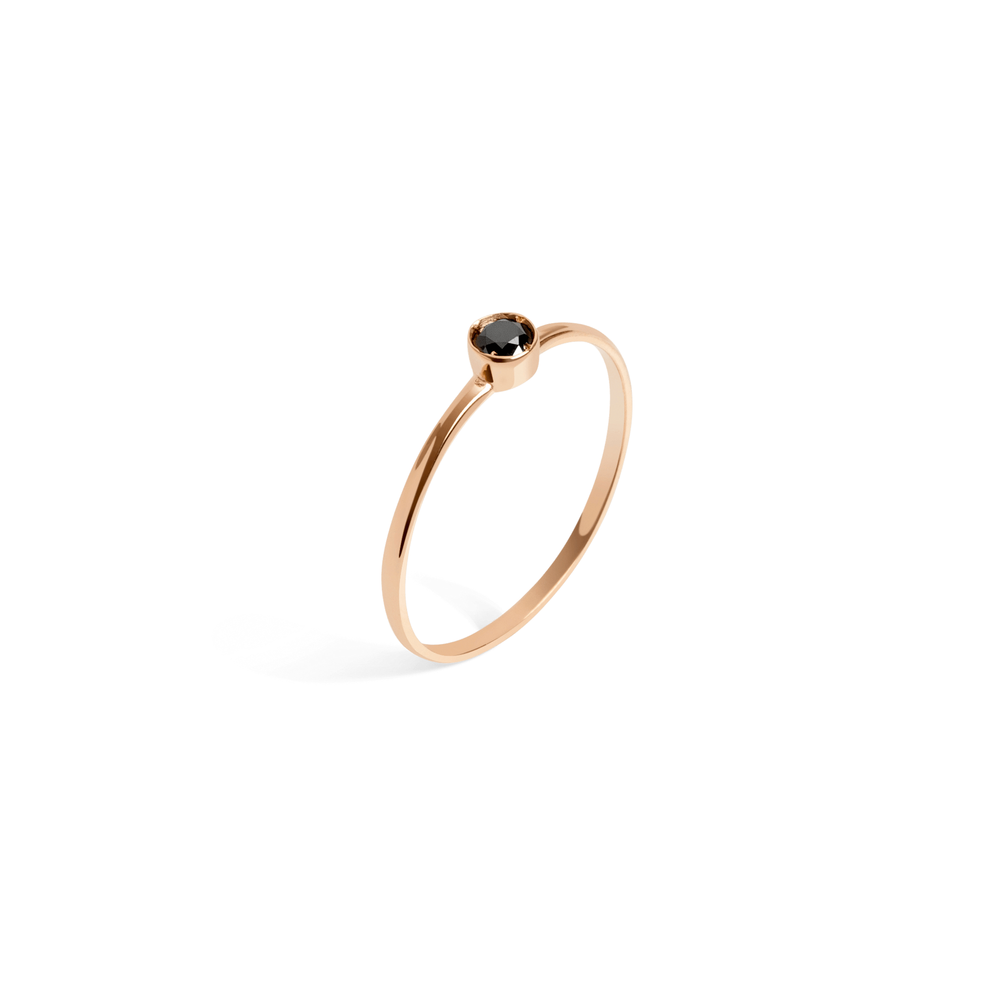 Black Diamond Ring Rose Gold Vermeil 14k Rose Gold 18k Rose Gold Black Diamonds Half Side  Front First