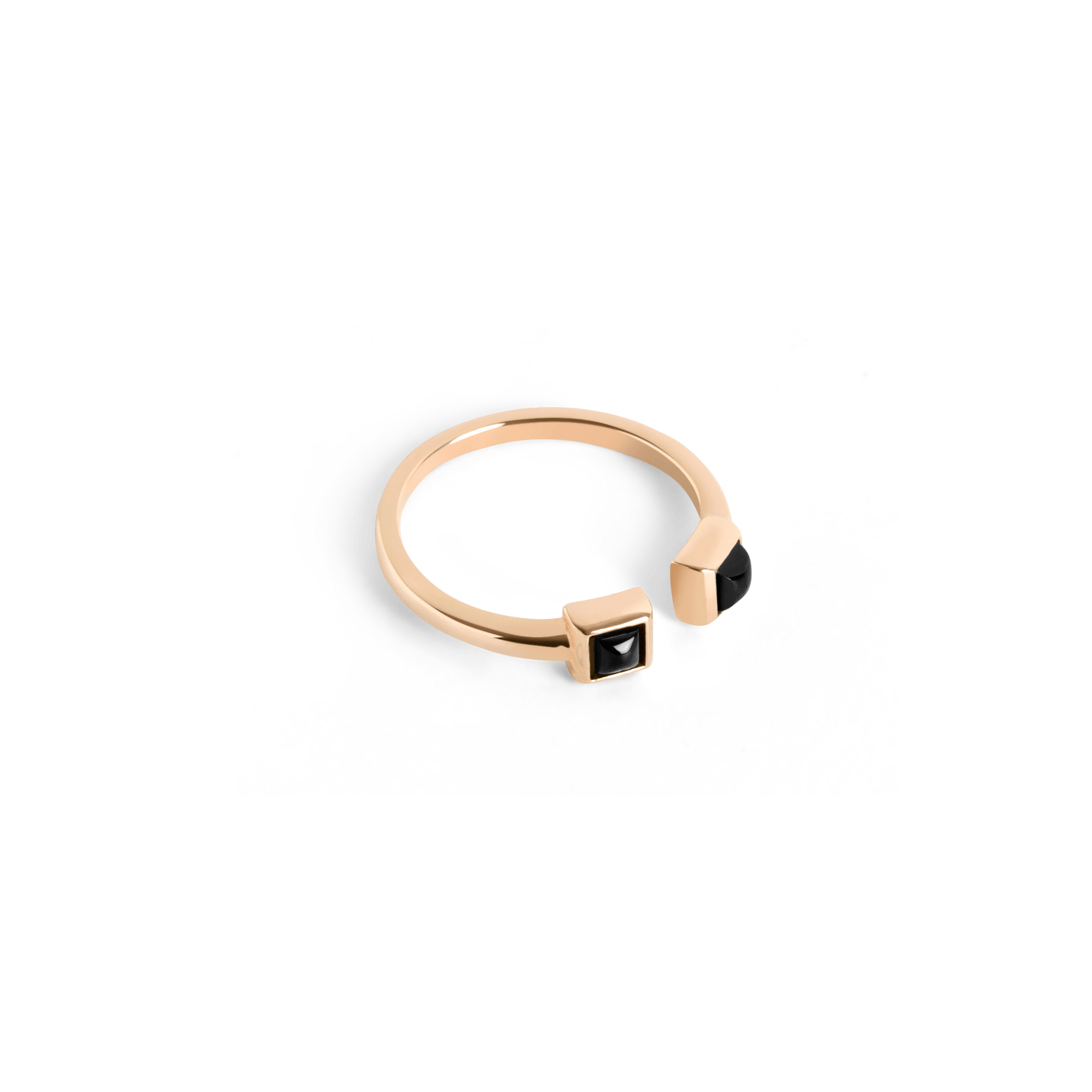 Black Stones Ring Rose Gold Vermeil 14k Rose Gold 18k Rose Gold Laid down